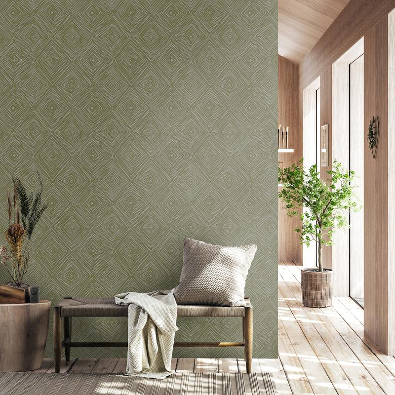 Hohenberger Vliestapete Chalk Diamand Olive 65484