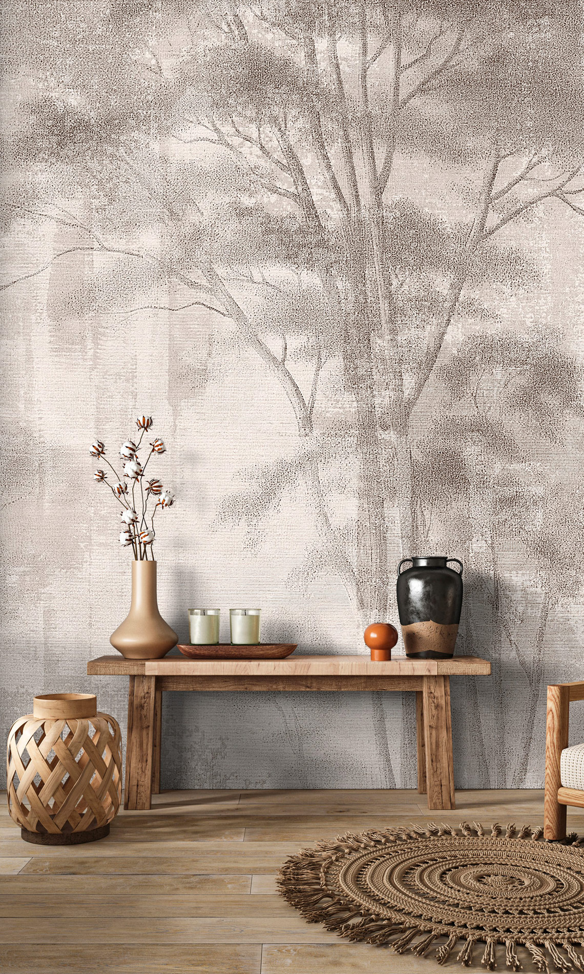 AS Fototapete Walls by Patel 5 Bäume Taupe DD134285