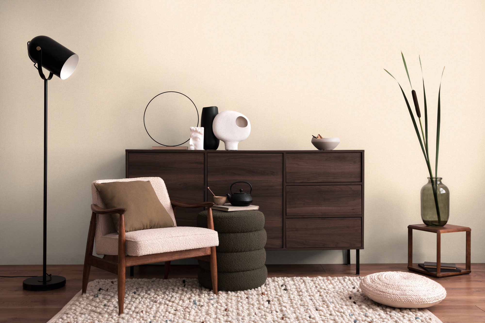 AS Vliestapete CosmoLiving Uni Beige 790653