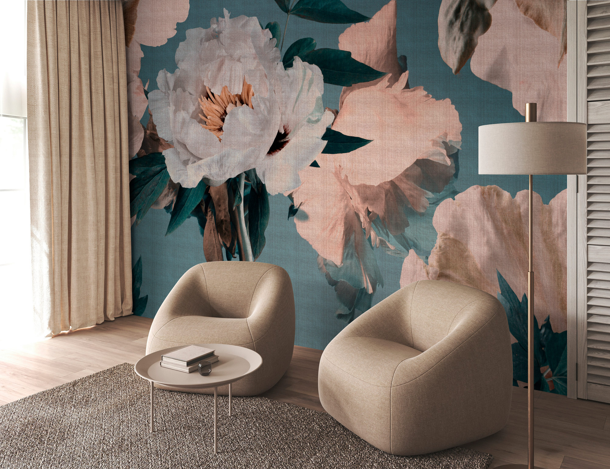 AS Fototapete Walls by Patel 5 Blumen Petrol DD134525