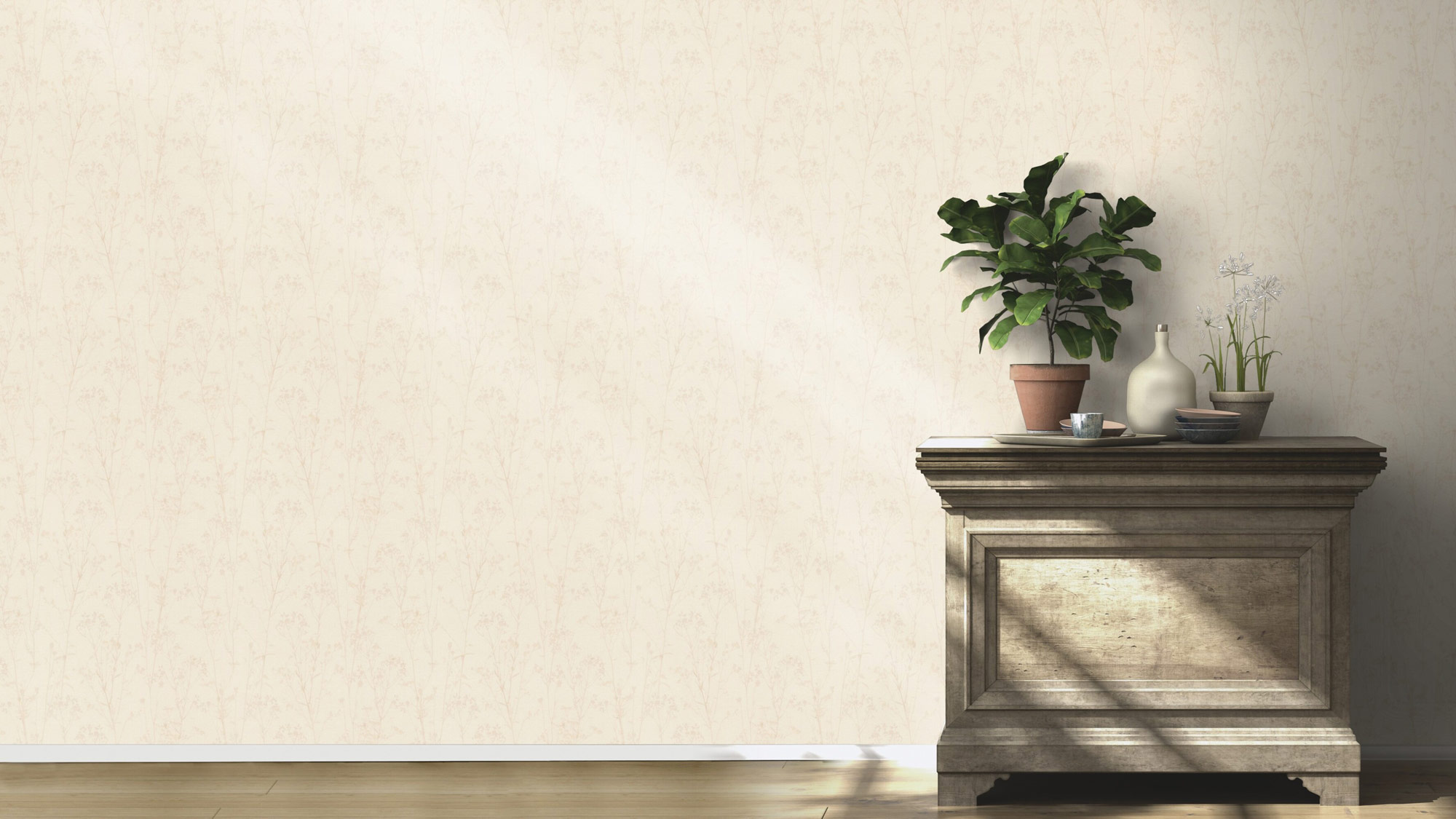 Rasch Vliestapete Peonies Beige Floral 582130