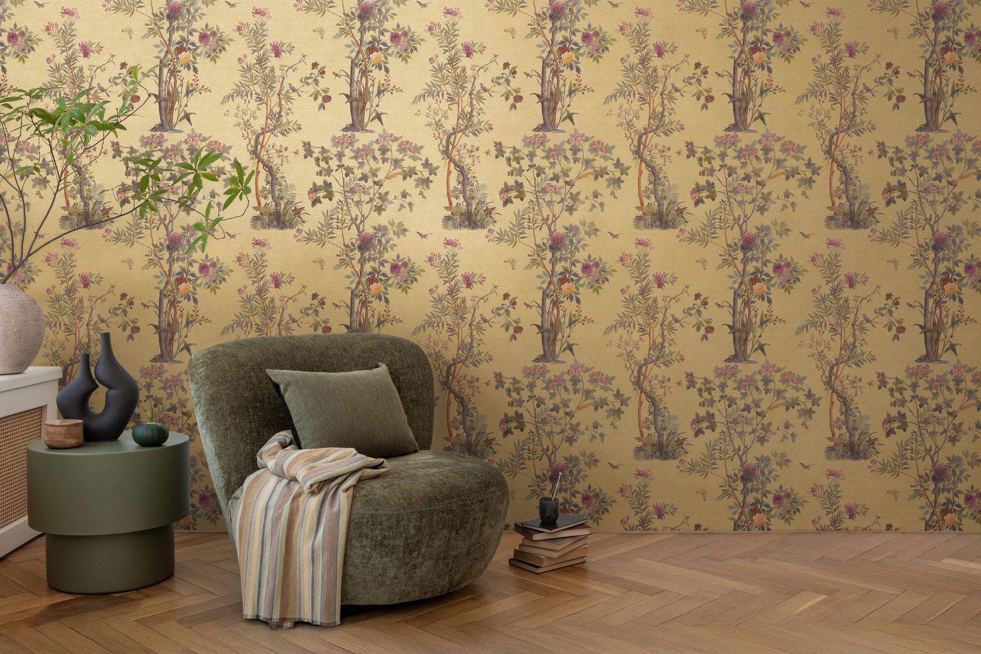 AS Vliestapete History of Art 2 Floral Grün 790432