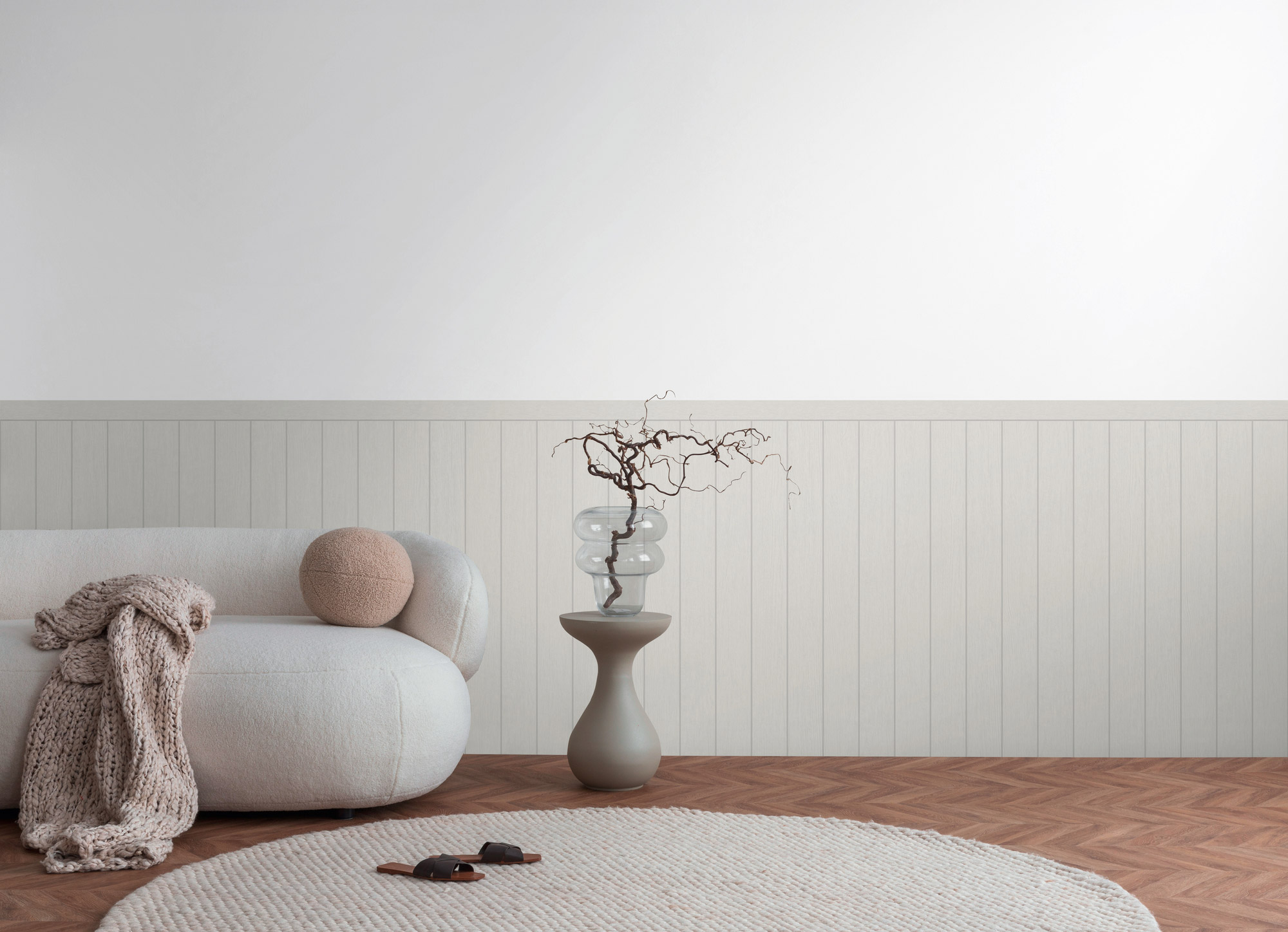 AS Vliestapete Wallpanel grau Holzpaneele 398034