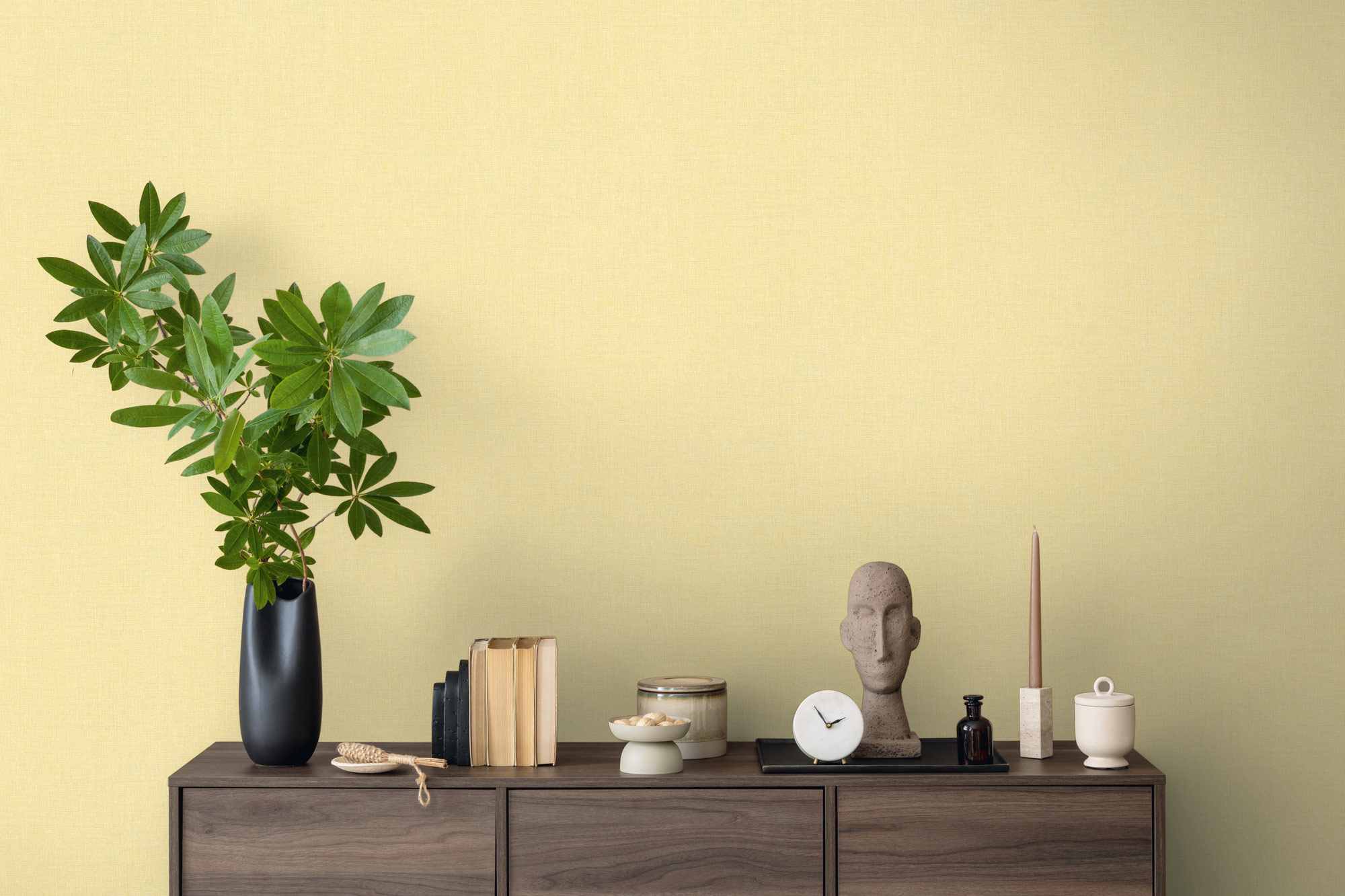 Livingwalls Vliestapete Stories of Life Uni Gelb 396513