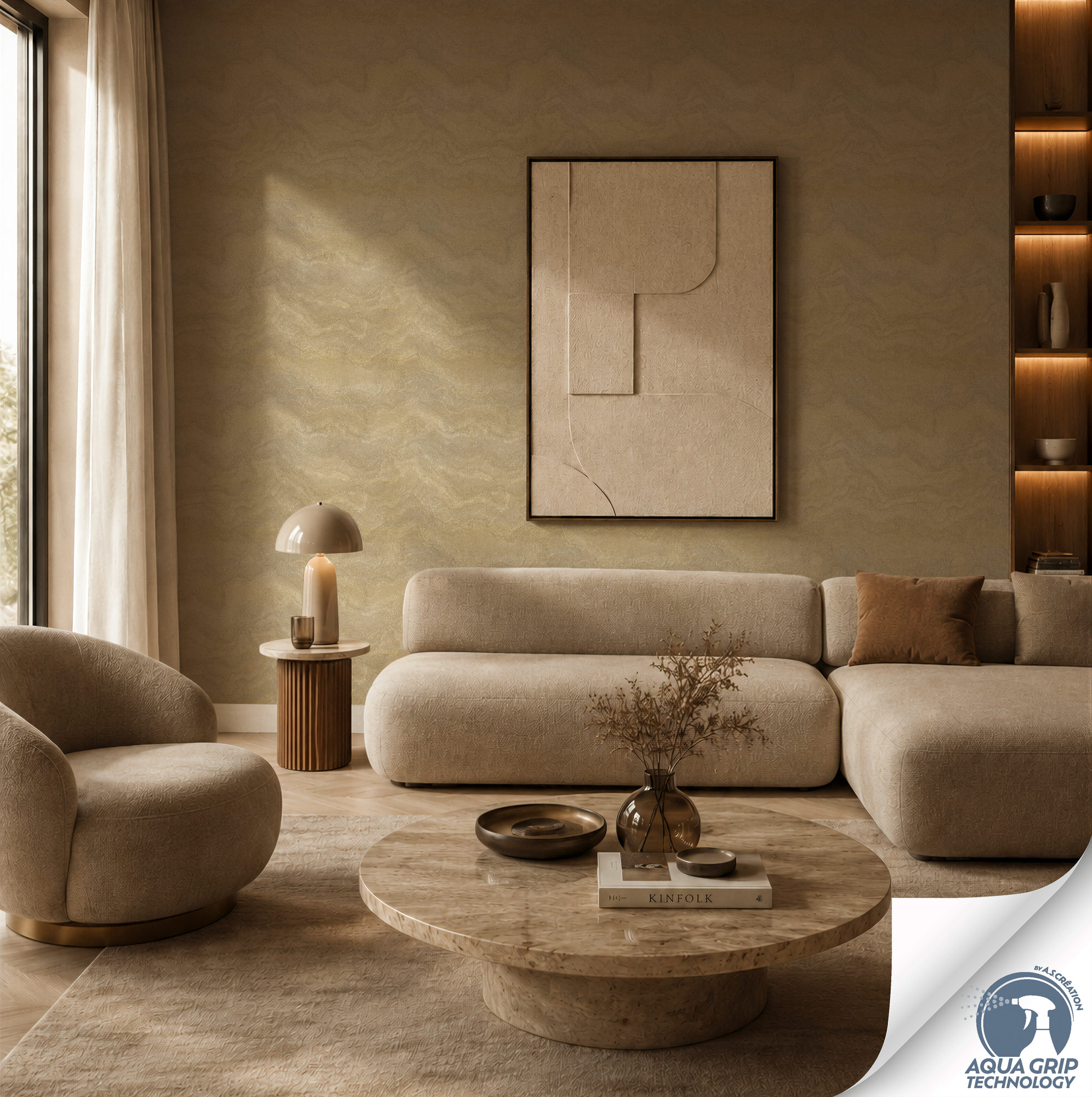 AS Vliestapete Cosiness Designdrop 2 Marmor Gold 793161