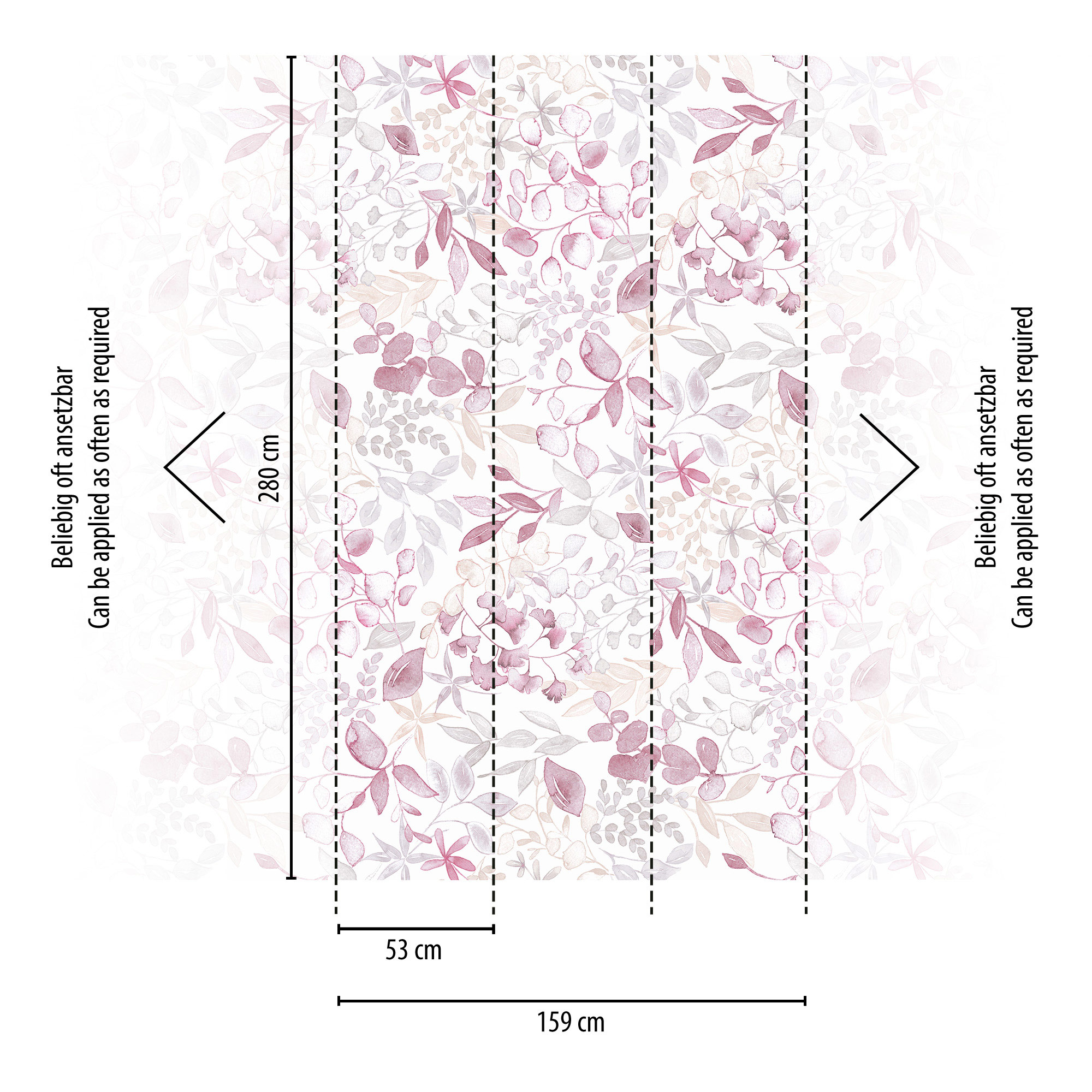 AS Vliestapete Aquarell Dreams Blumentapete rosa 396922