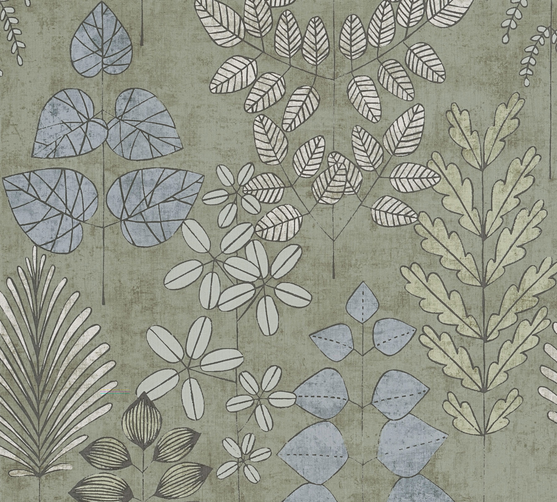 AS Vliestapete Nordic Feeling Blätter Floral Grün 791491