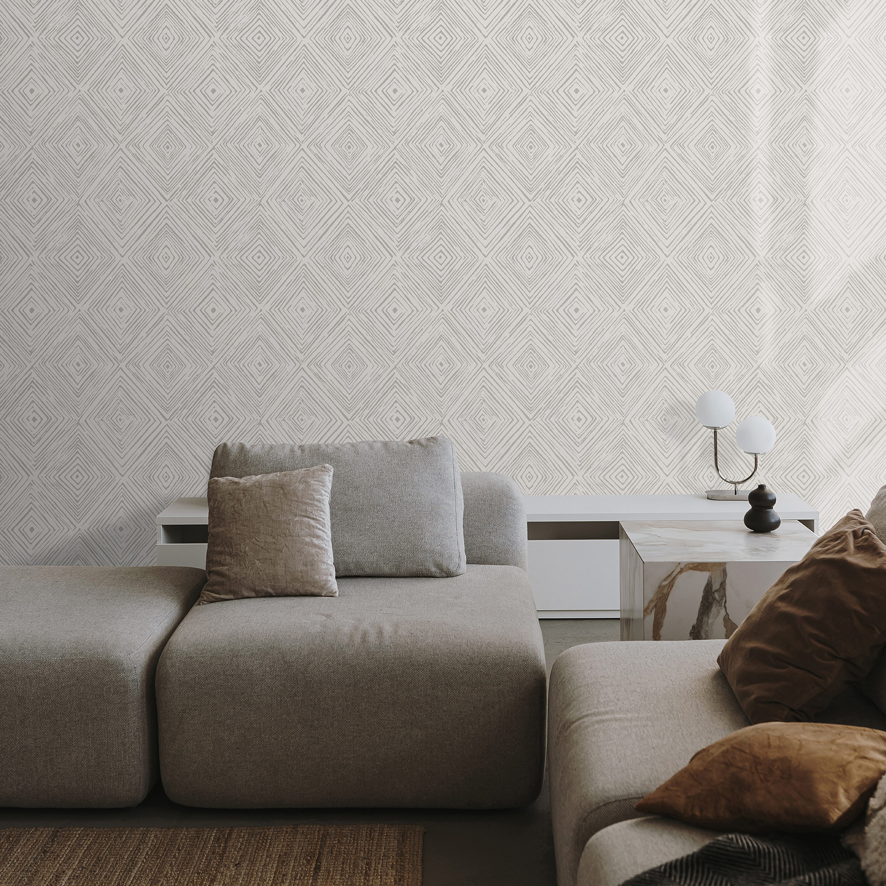 Hohenberger Vliestapete Chalk Diamand Taupe 65513