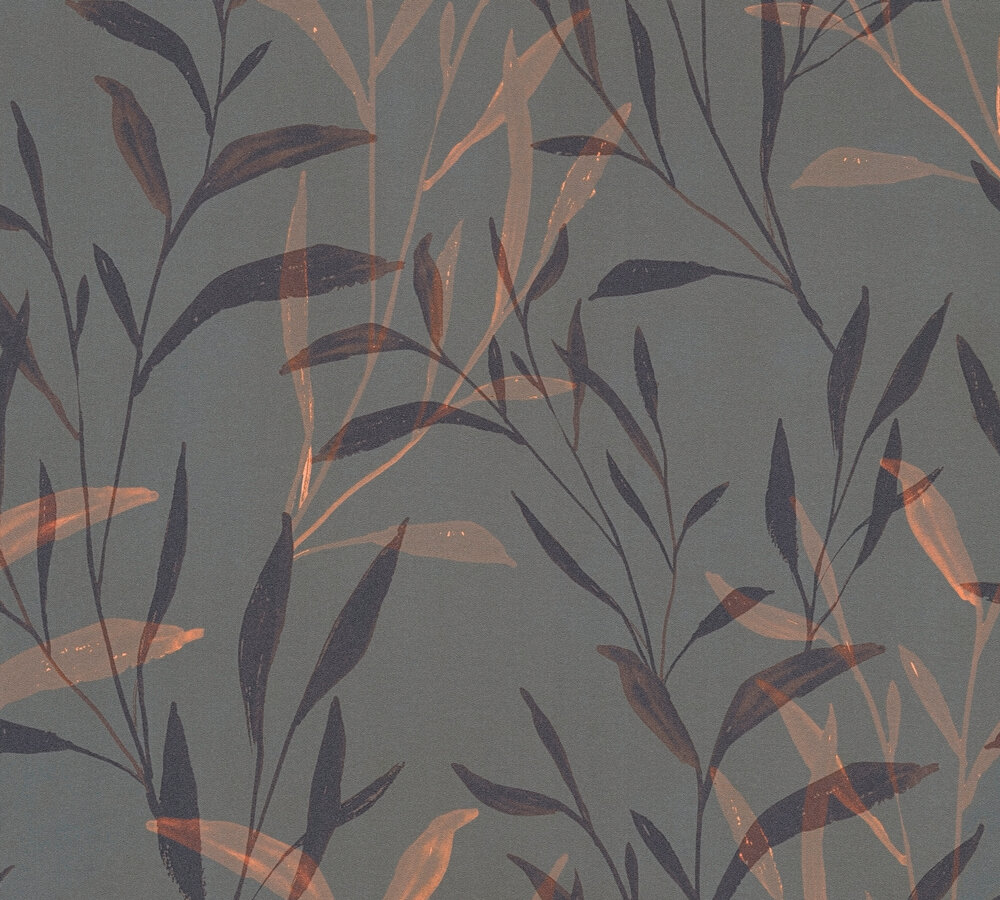 AS Vliestapete Anna d'Andrea Blätter Grau 782222