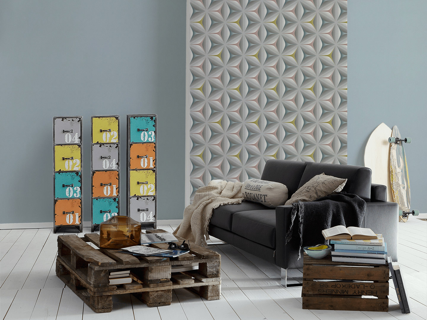 AS Vliestapete Scandinavian 2 Unitapete blau 309518