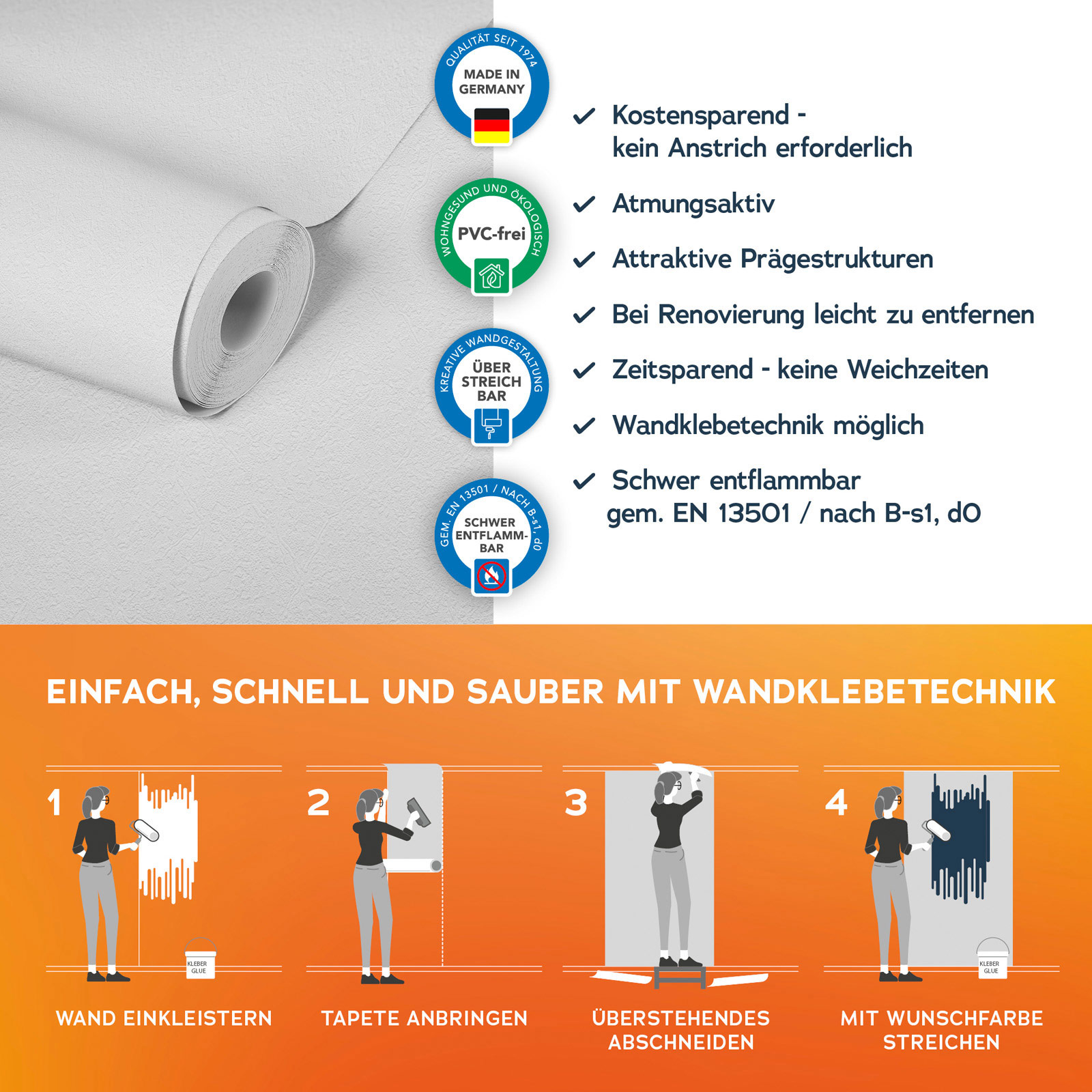 AS Vliestapete Meistervlies 8 überstreichbar 316011