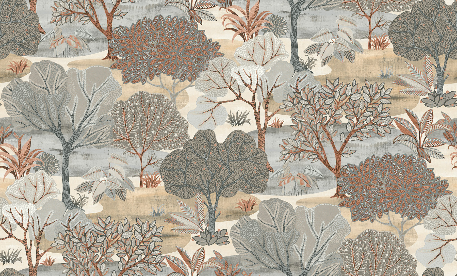 Thomas Vliestapete Attraction taupe Bäume AL26251