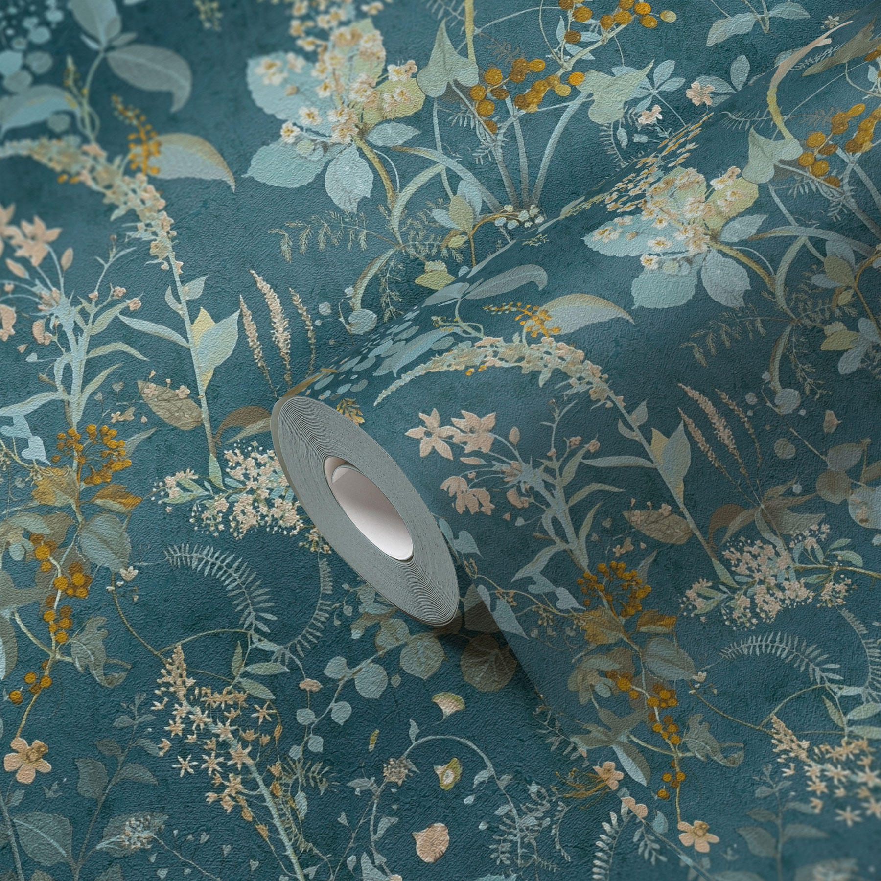 AS Vliestapete The BOS petrol Blumentapete 388253