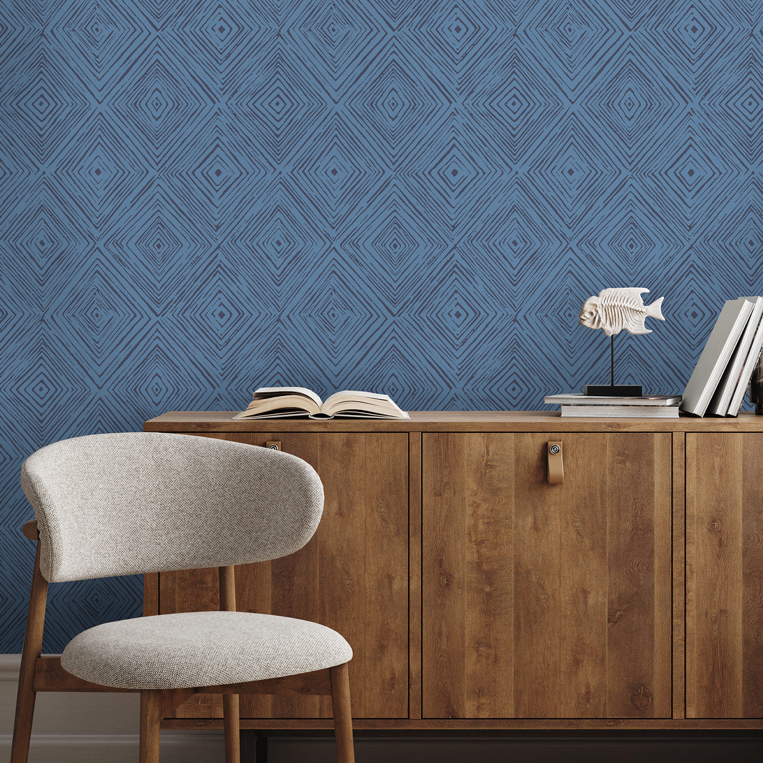 Hohenberger Vliestapete Chalk Diamond Aqua 65516