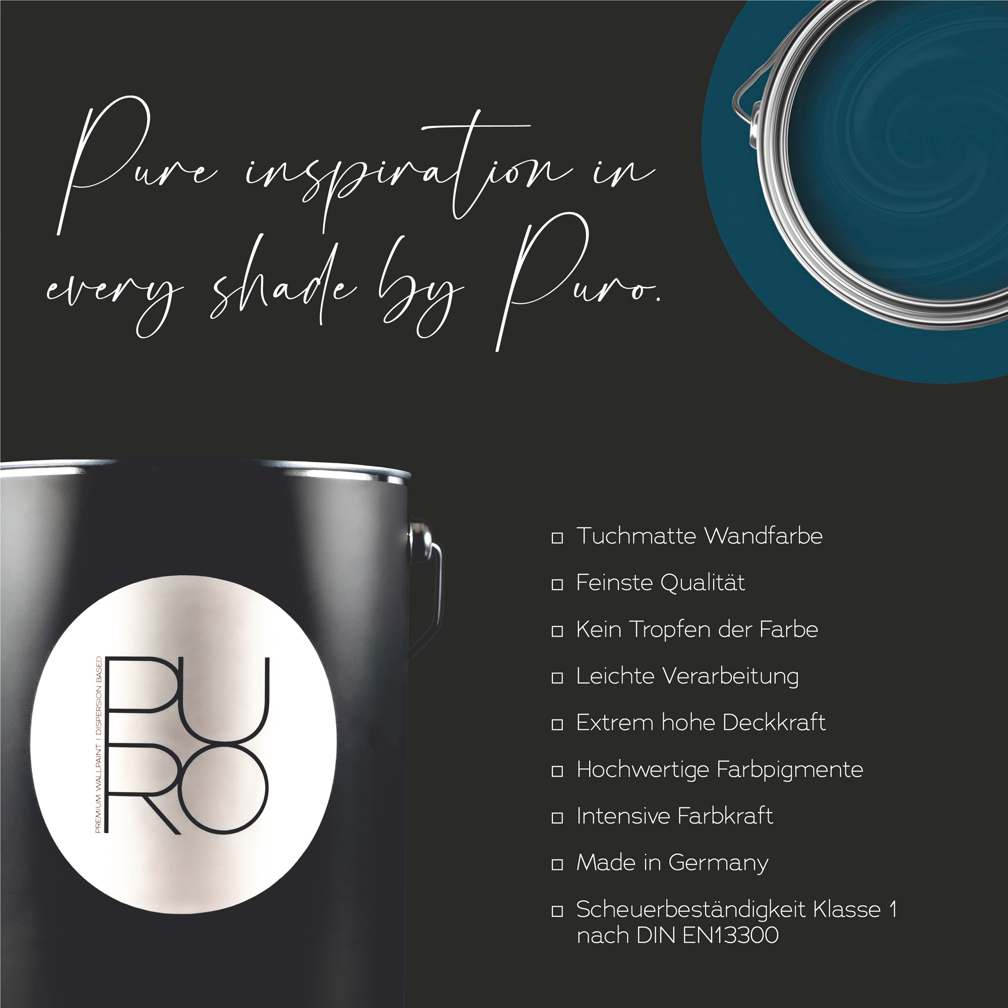 AS Premium Innenwandfarbe Puro c3008 ocean blue 1 L