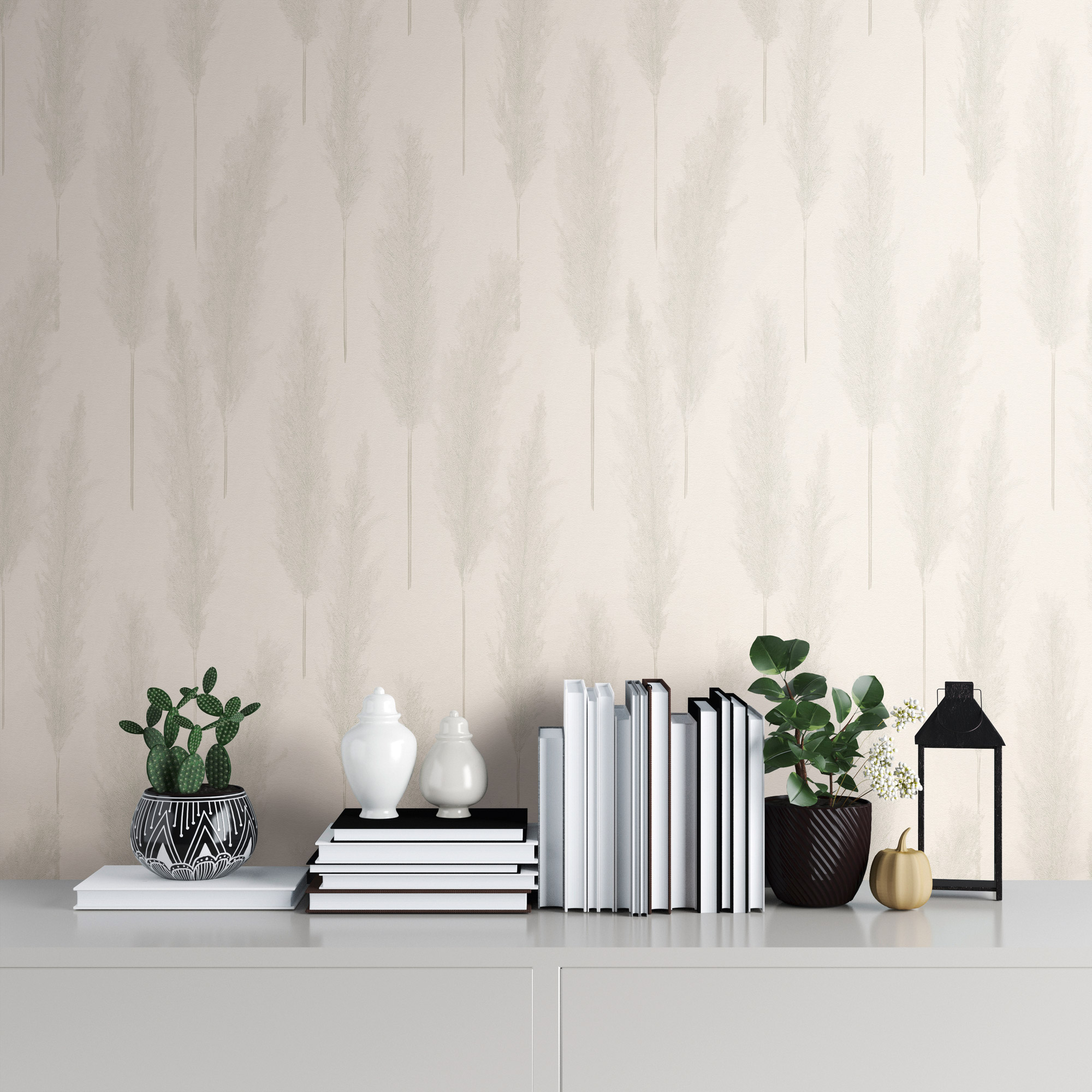 AS Vliestapete #Hygge Pampasgras Grau 386311