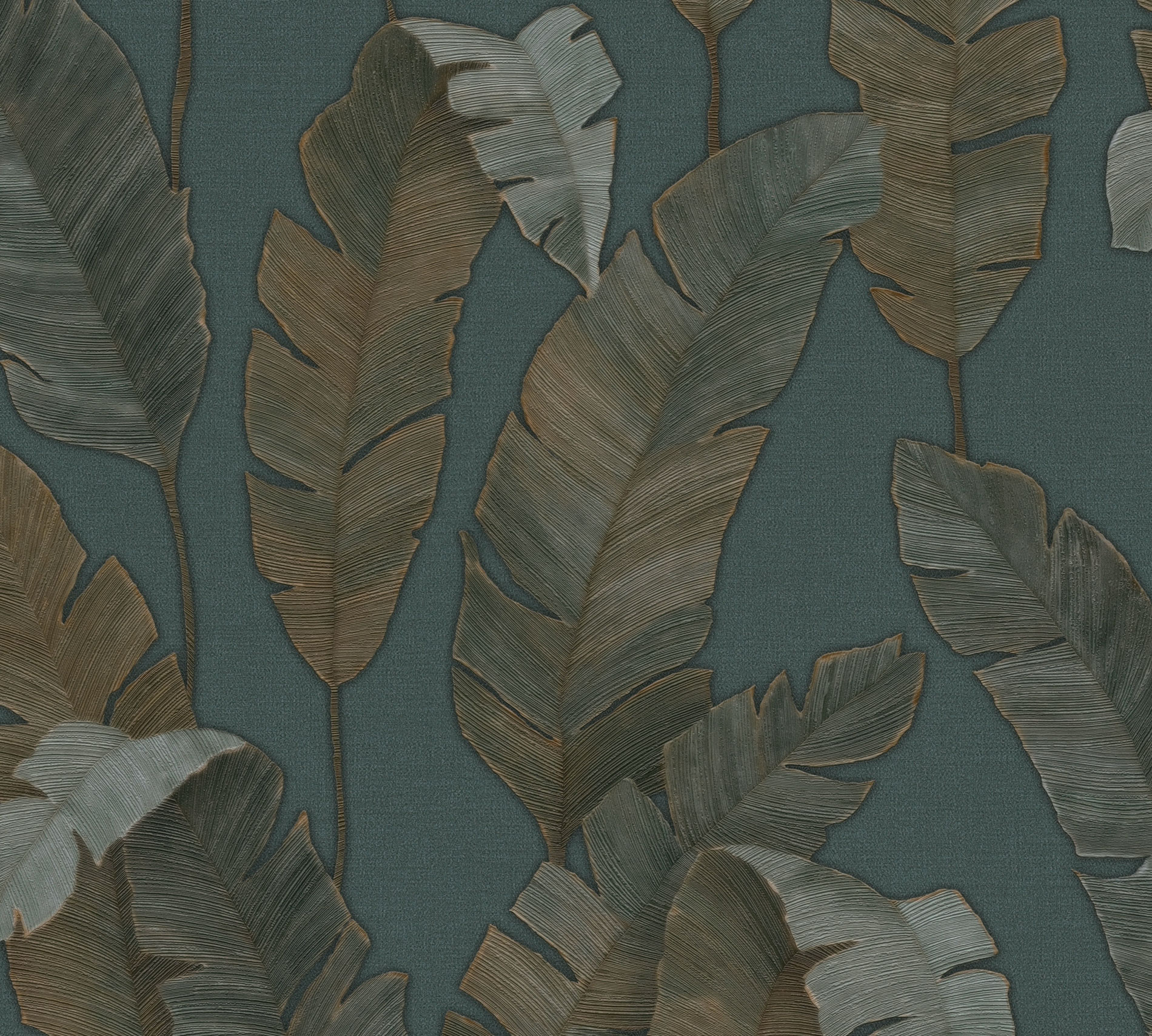 AS Vliestapete MS Travel Styles Blätter Petrol 392183