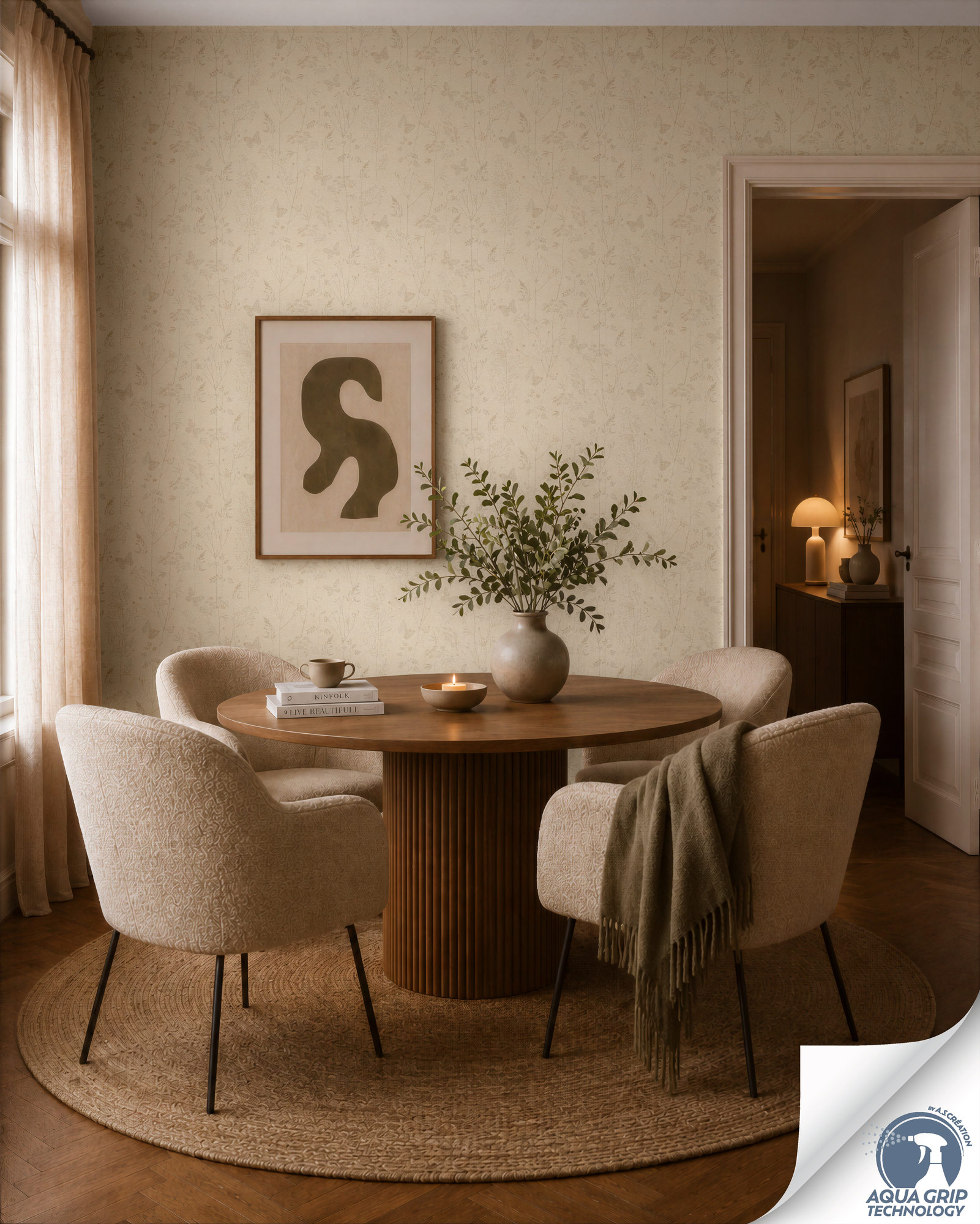 AS Vliestapete Cosiness Designdrop 2 Floral Beige 792832