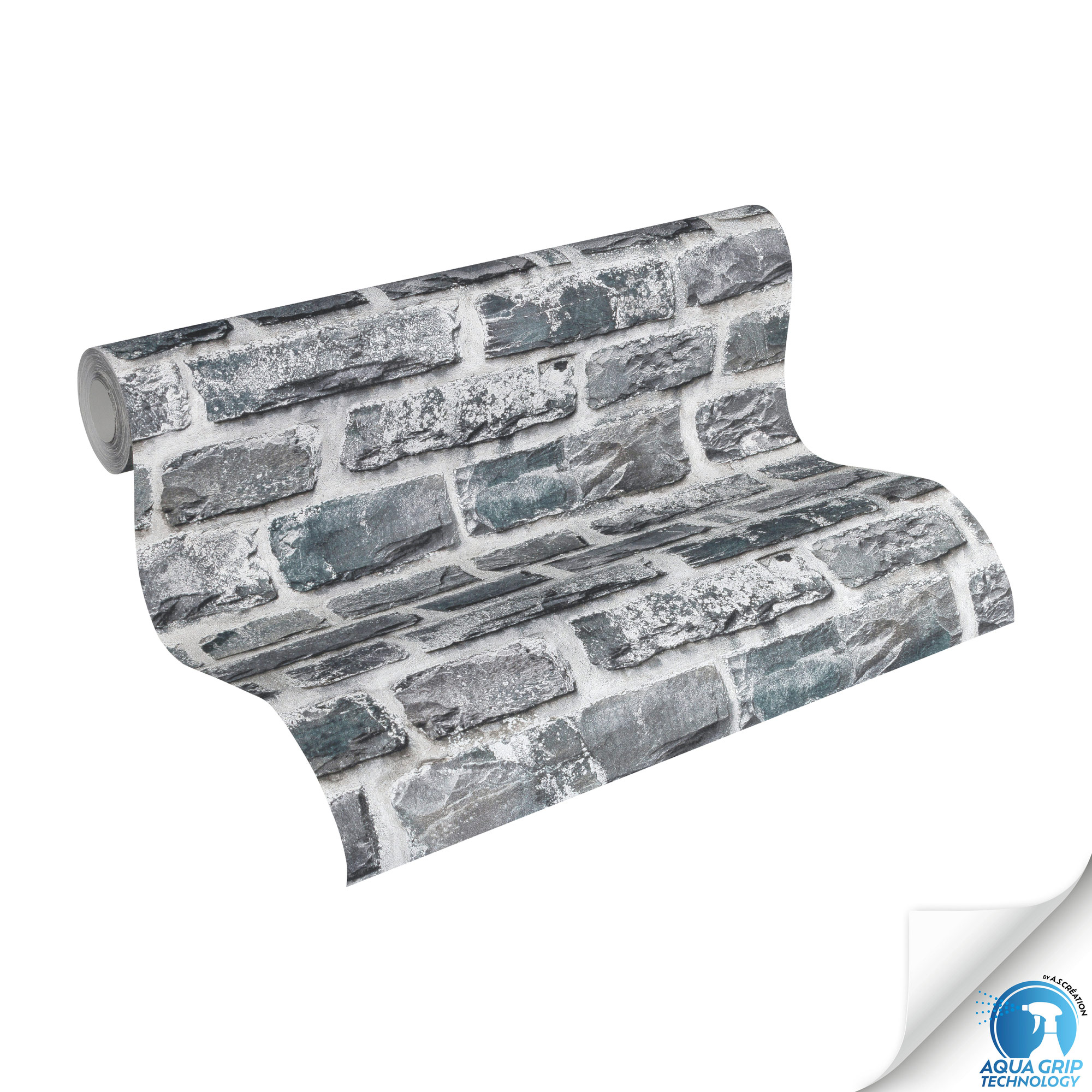 AS Vliestapete WOW Designdrop Steintapete Grau 784571