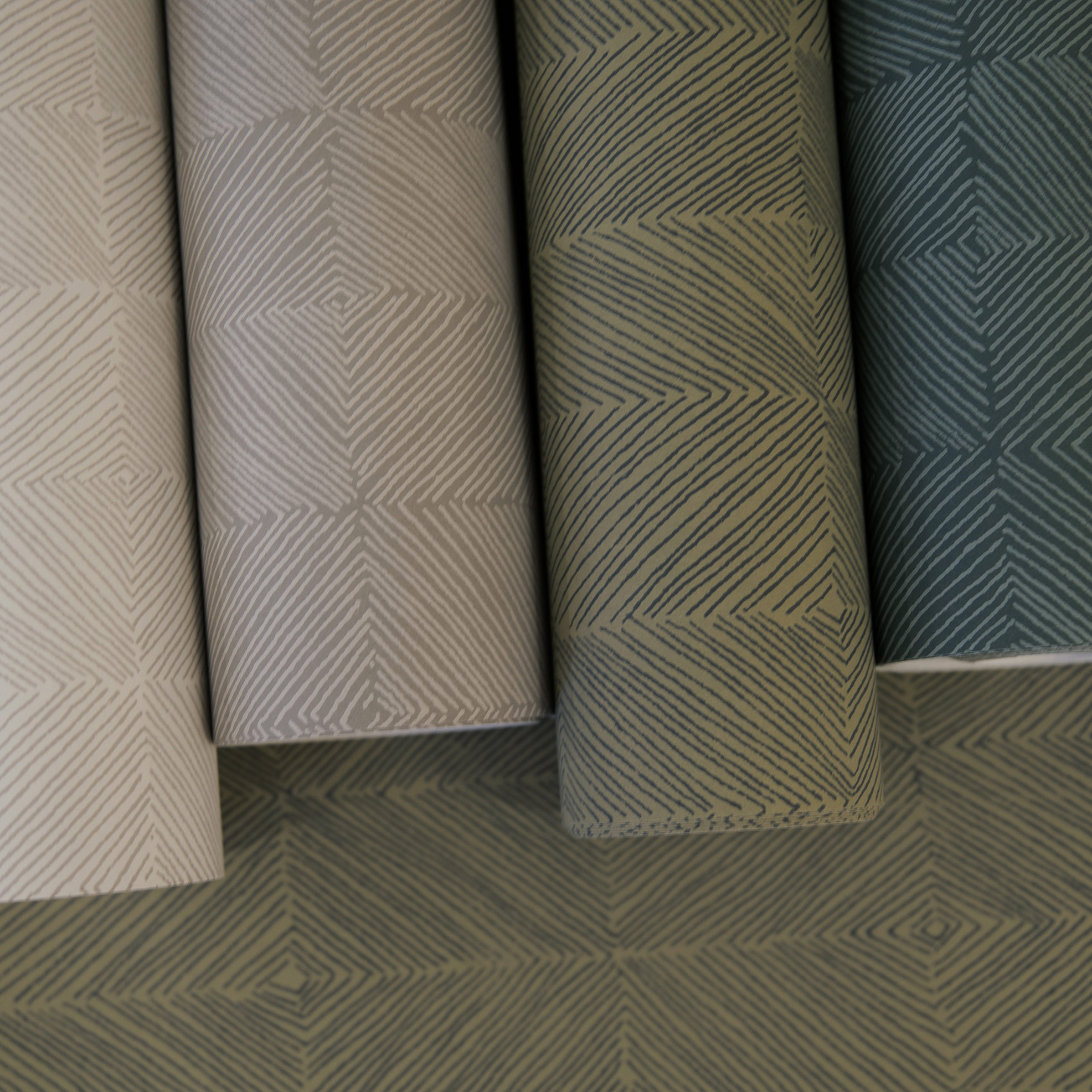 Hohenberger Vliestapete Chalk Rhompus Olive 65486