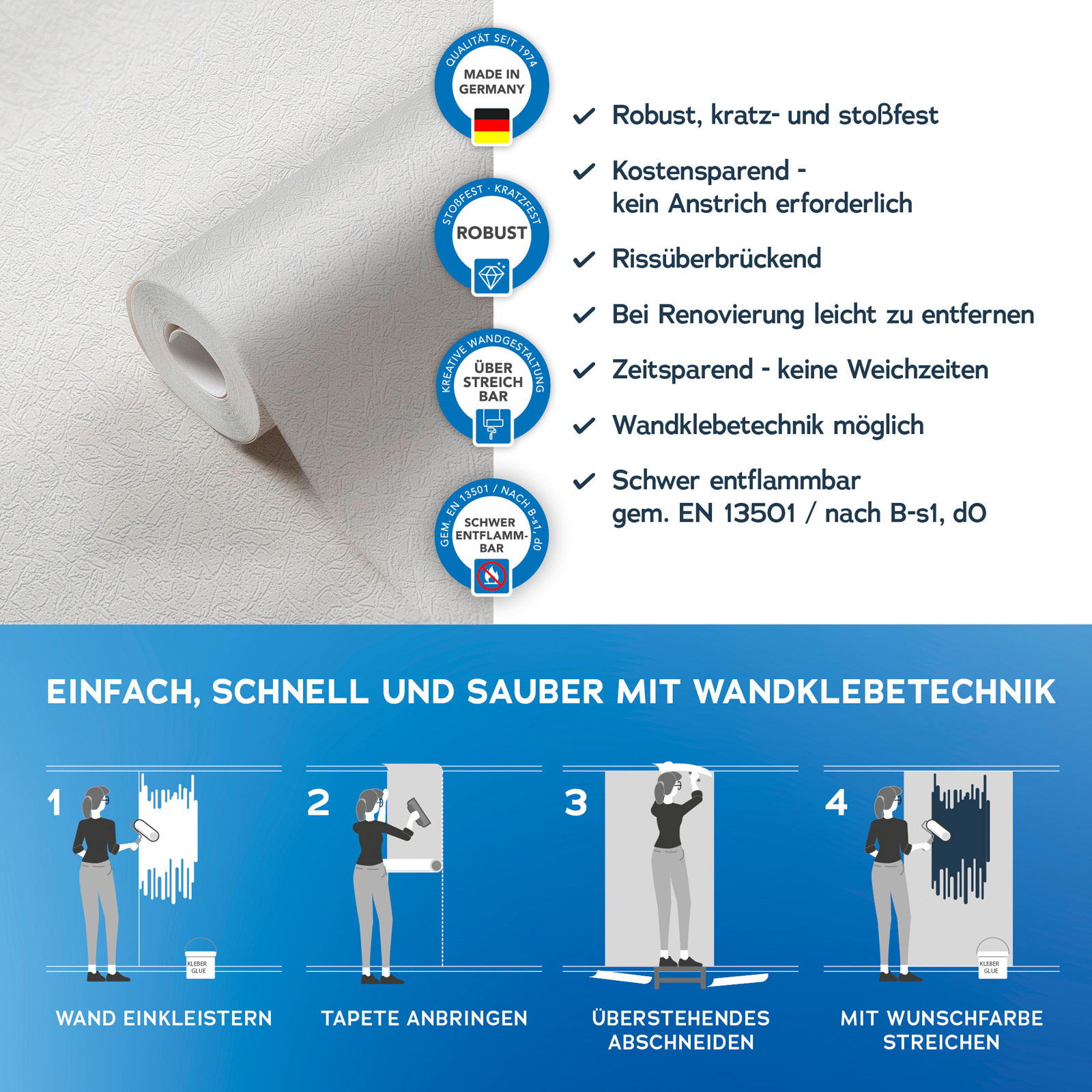 AS Vliestapete Meistervlies 8 überstreichbar 563217