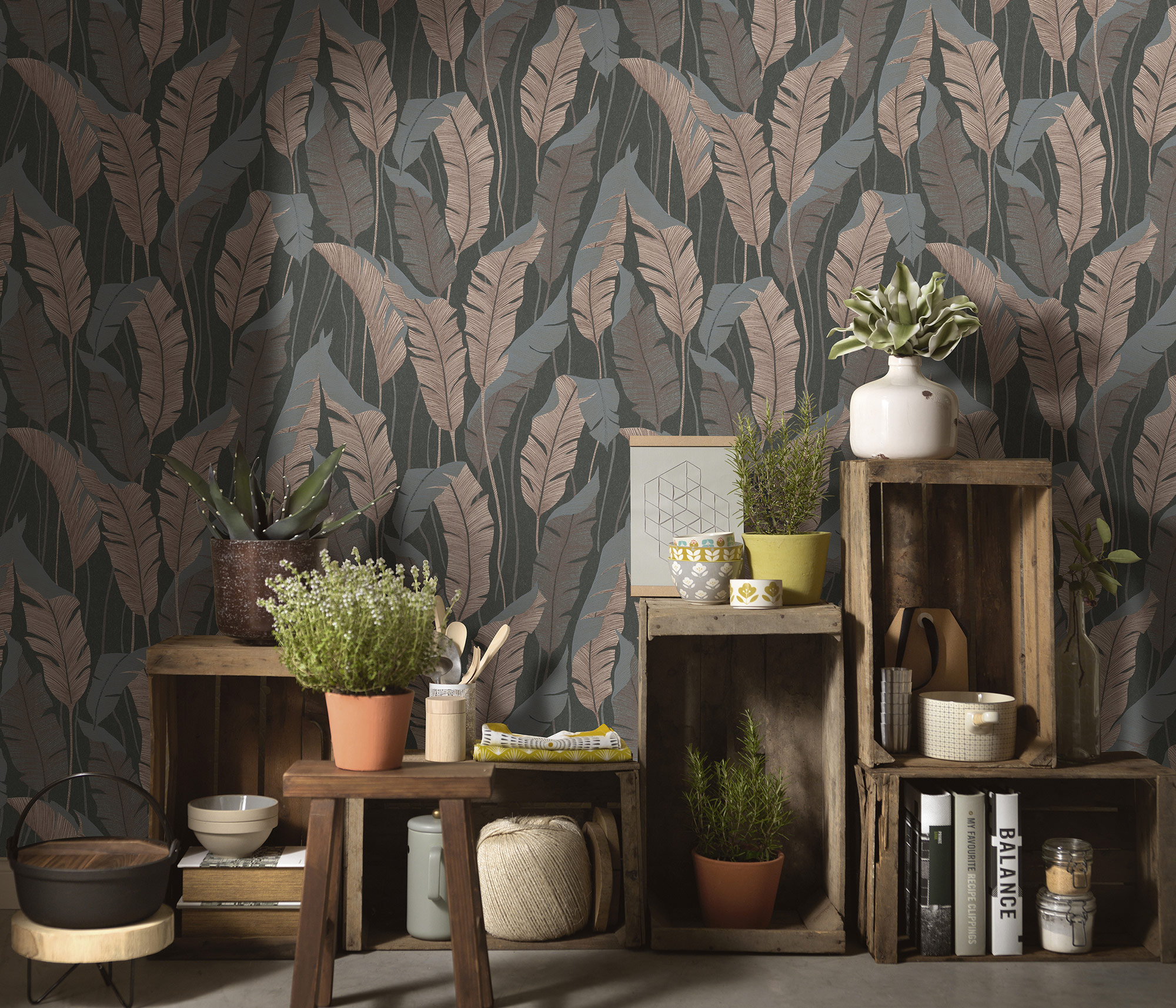 Erismann Vliestapete Melissa 4Earth anthrazit 1034447