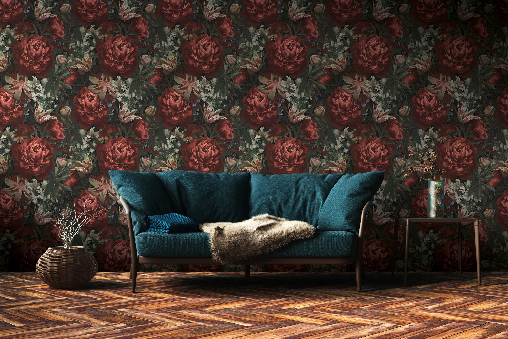 AS Vliestapete PintWalls Florale Tapete Rot 385091