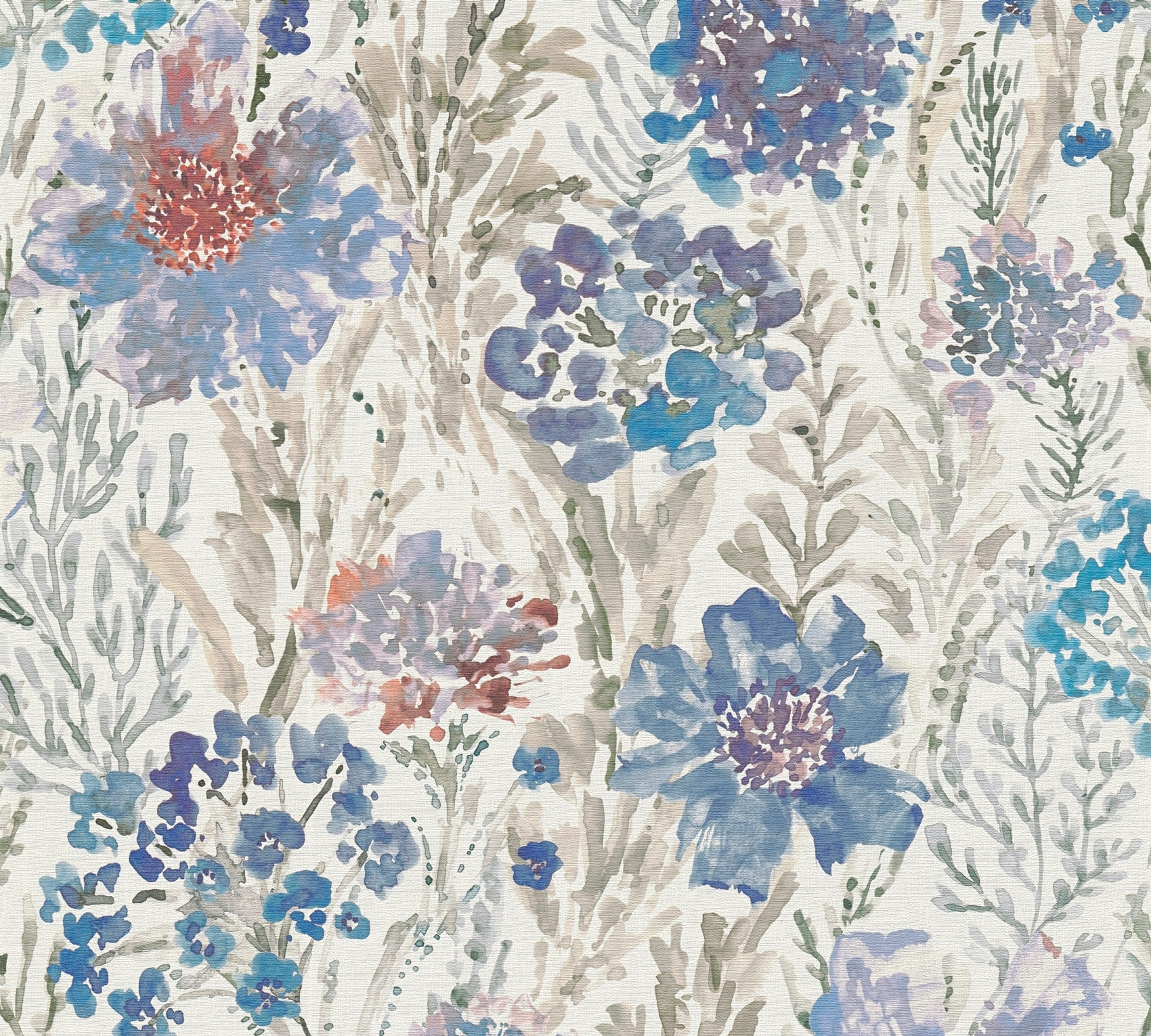 AS Vliestapete Aquarell Dreams Blumentapete blau 396953