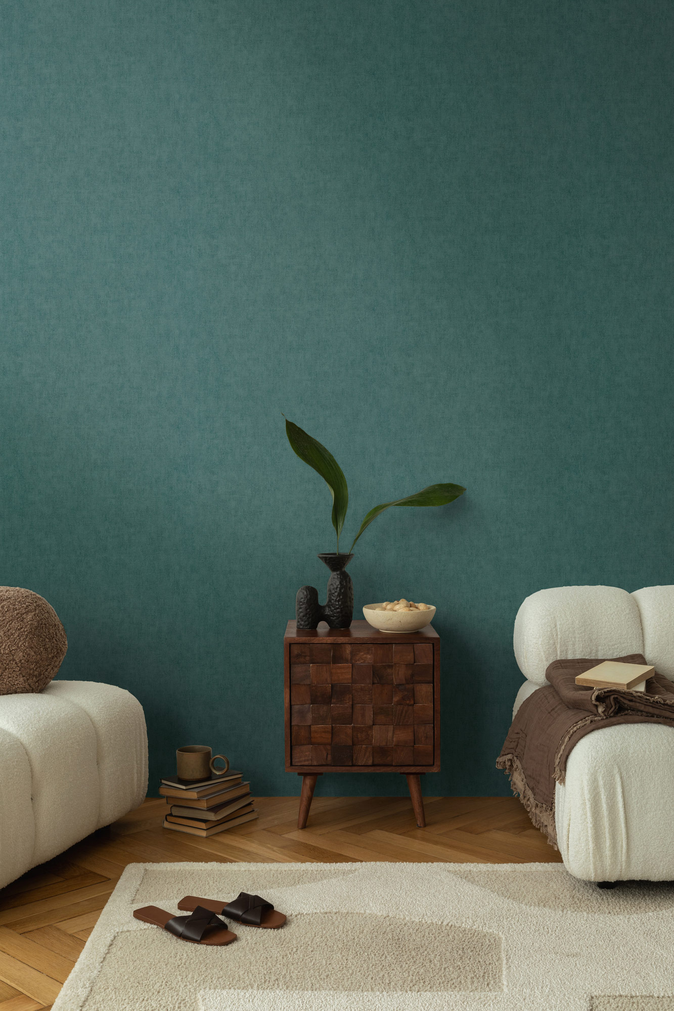 AS Vliestapete CosmoLiving Uni Grün 791103