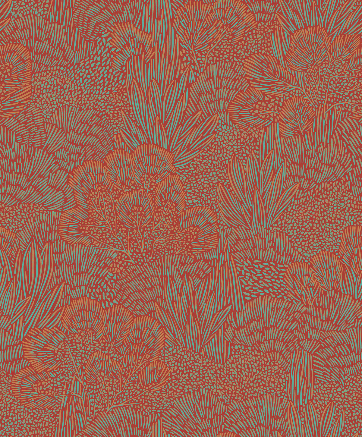 Thomas Vliestapete Brasilien Rot/Blau Pflanzen BA26062 Thomas Vliestapete Brasilien Rot/Blau Pflanzen BA26062