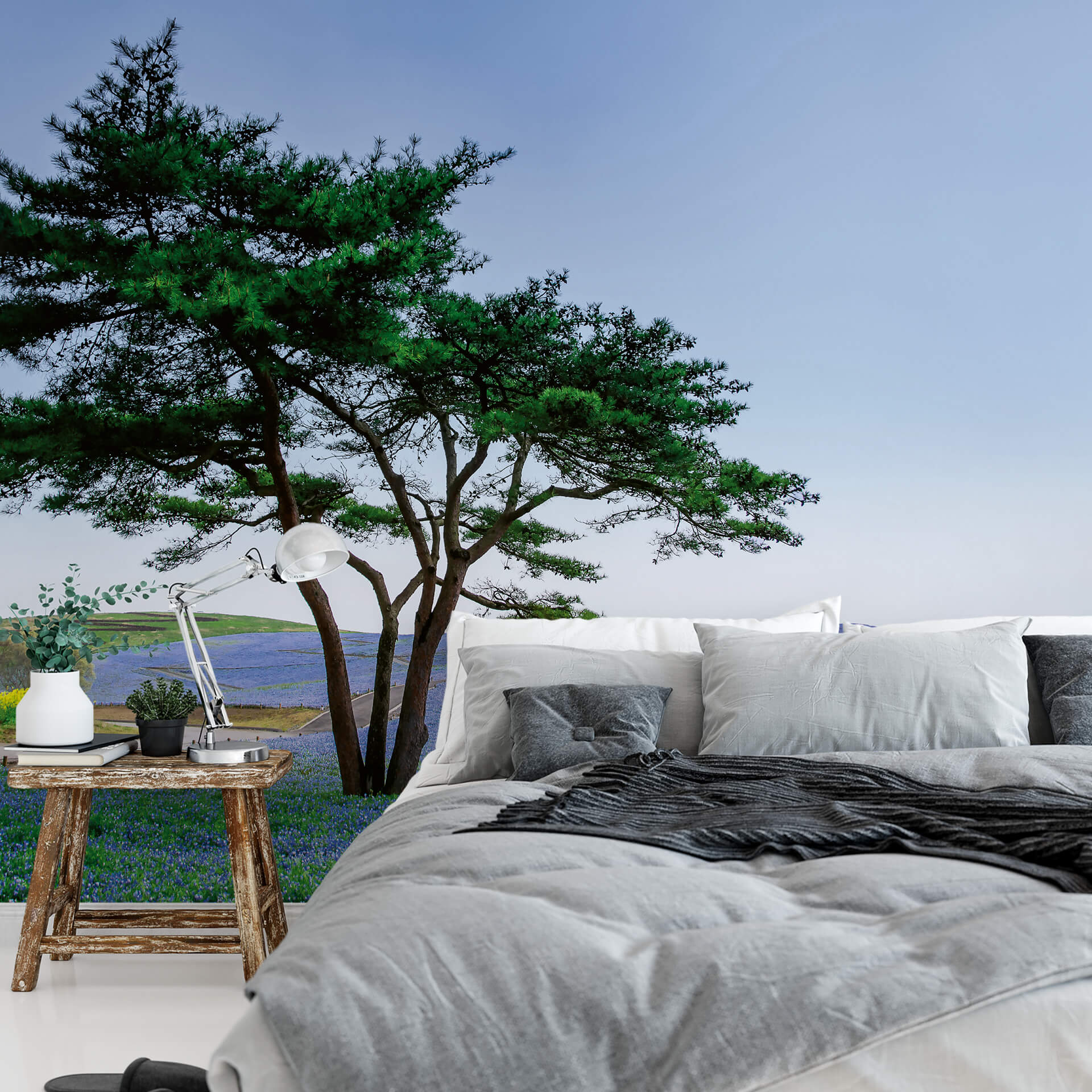 AS Fototapete Designwalls 2.0 Tree in Blue Flower Field in J