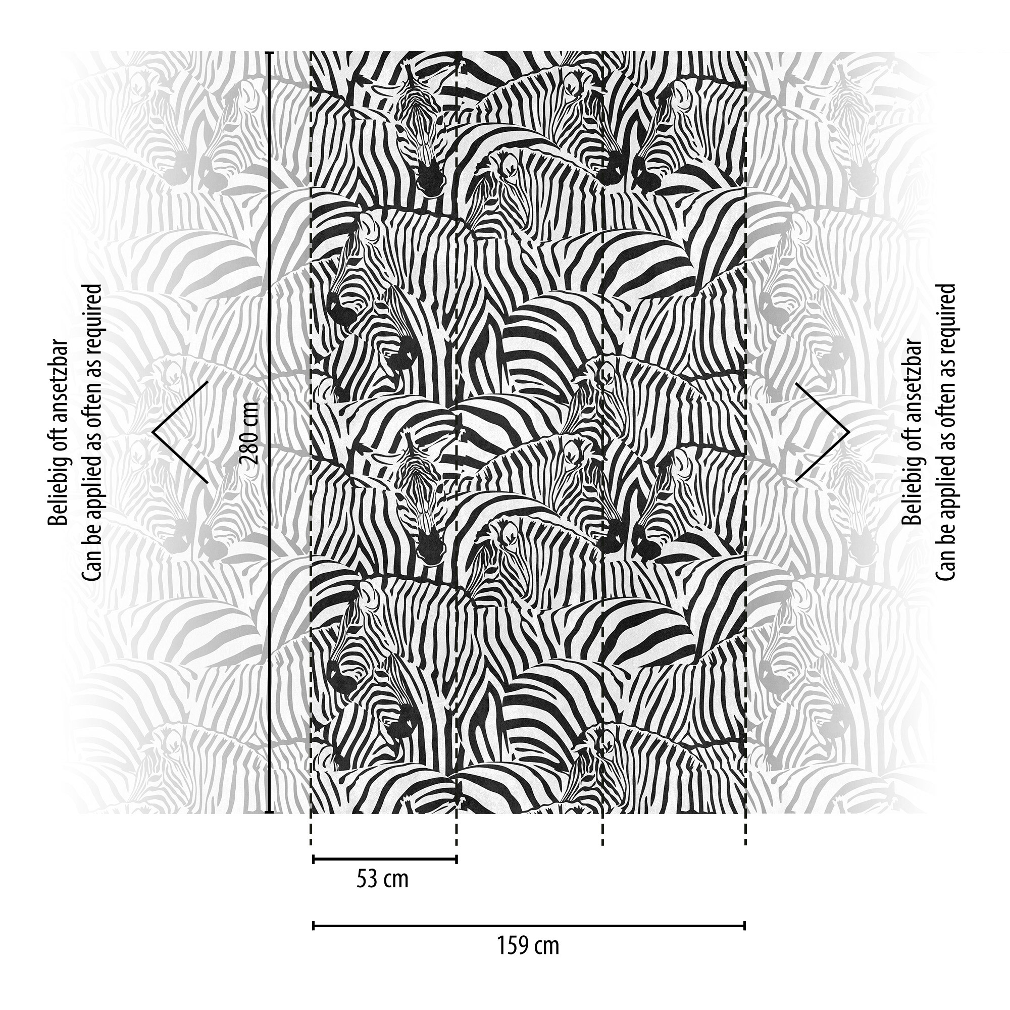 Livingwalls Vliestapete The Wall 3 Zebra 398731