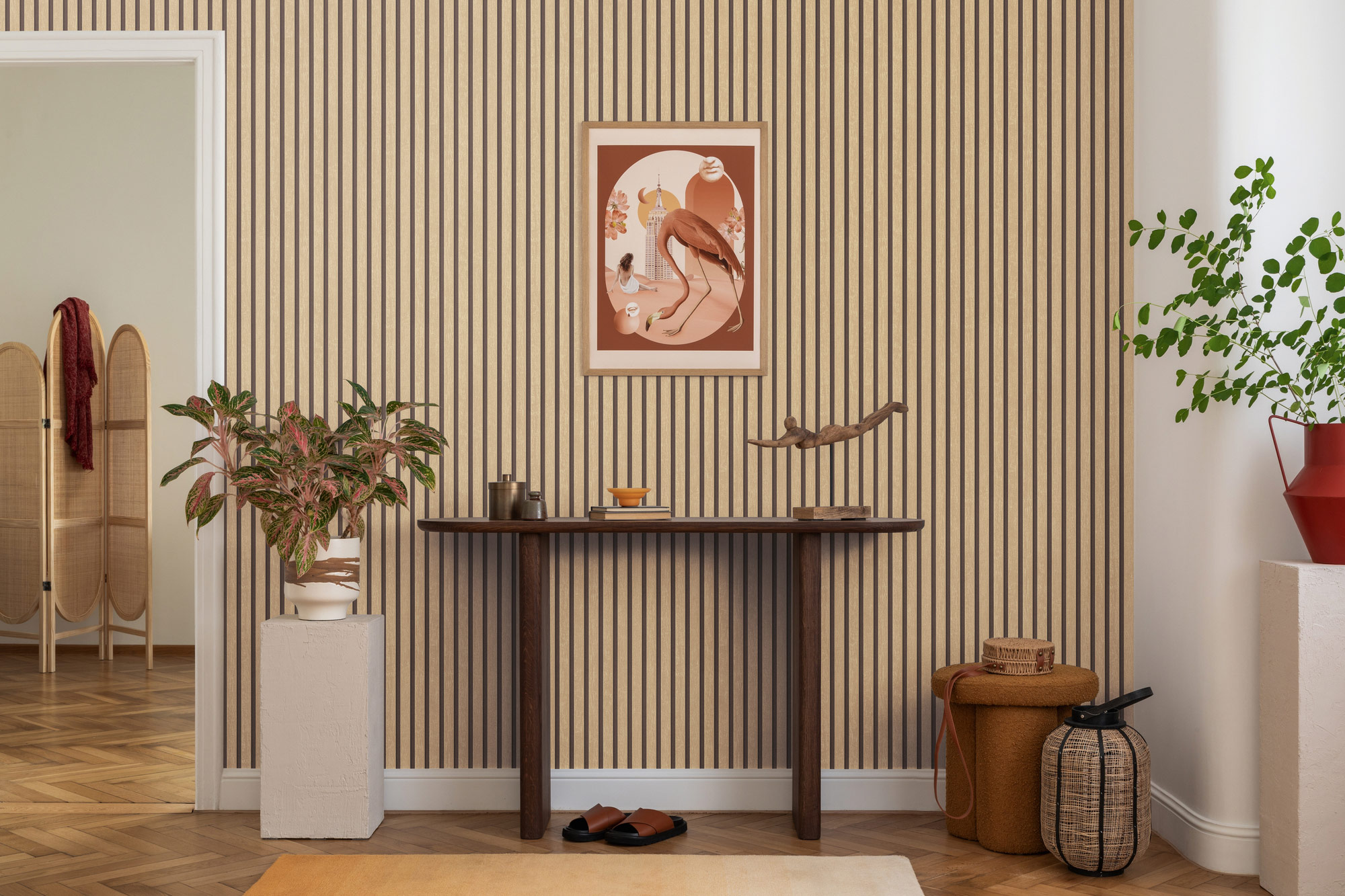 AS Vliestapete Attractive 3 Holzpaneele Beige 790413