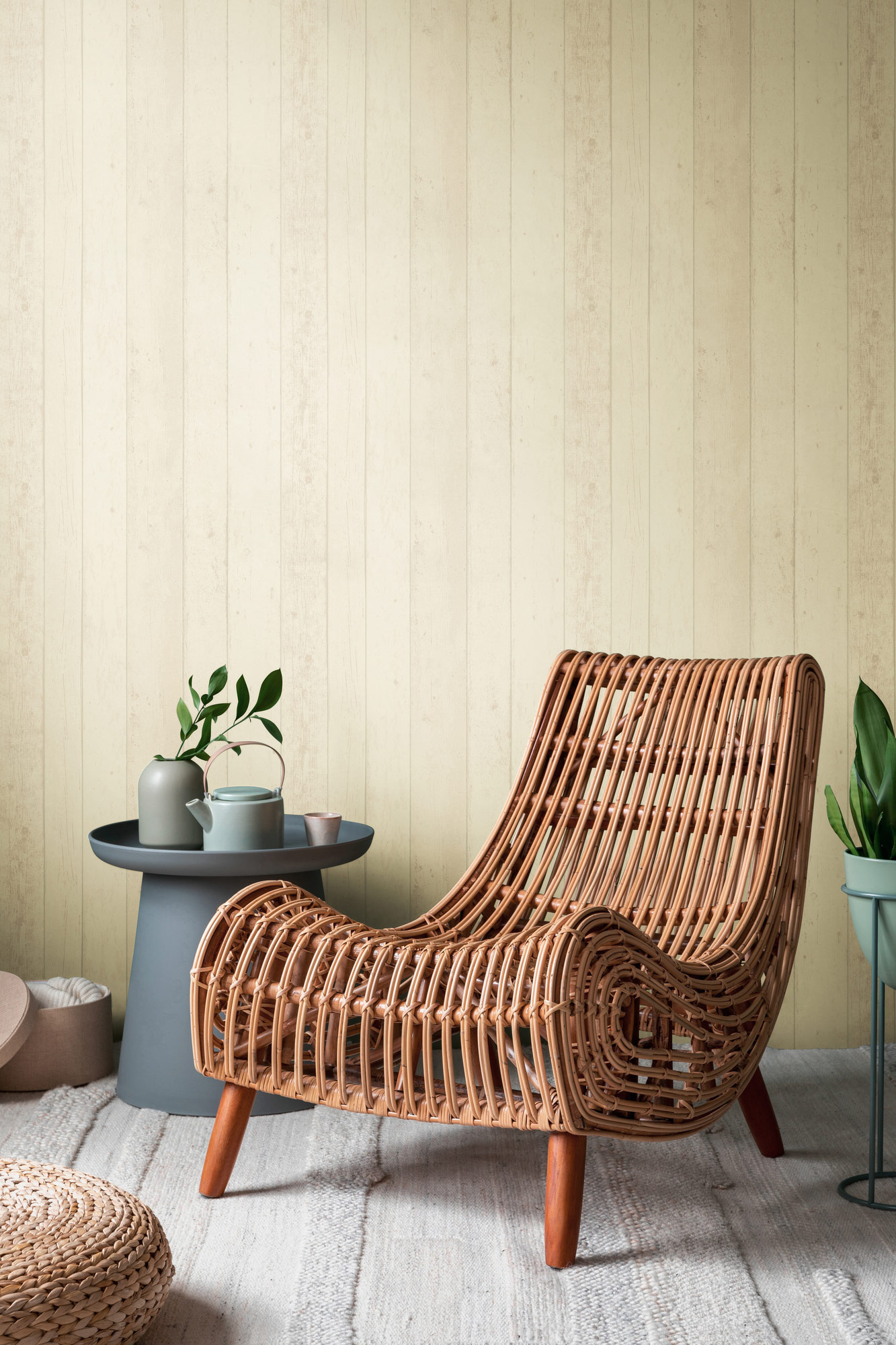 AS Vliestapete Elements 2 Holzoptik Weiß 855046