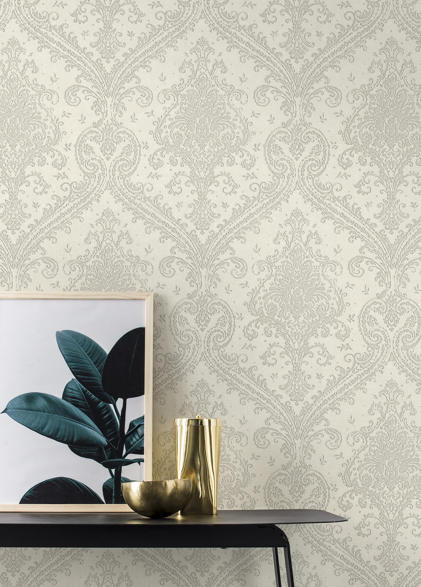 Rasch Vliestapete Saphira Barocktapete grau 420517