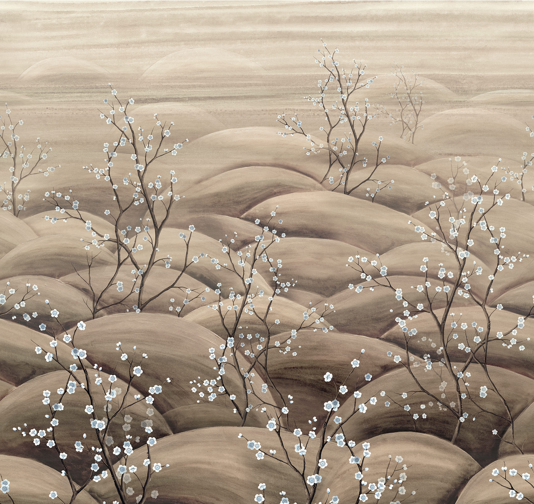 Masureel Fototapete Panel Traces Sakura Kuro DGTRA5011260