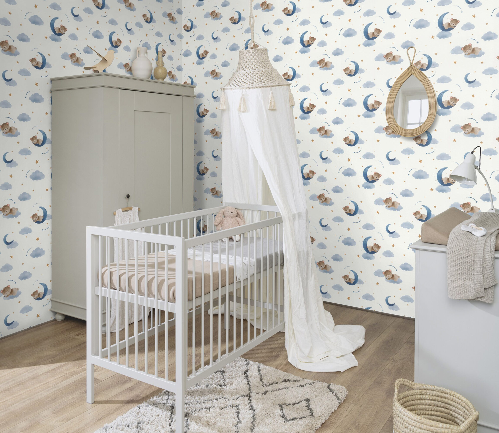 Rasch Vliestapete Kids Word 2 Blau 321005