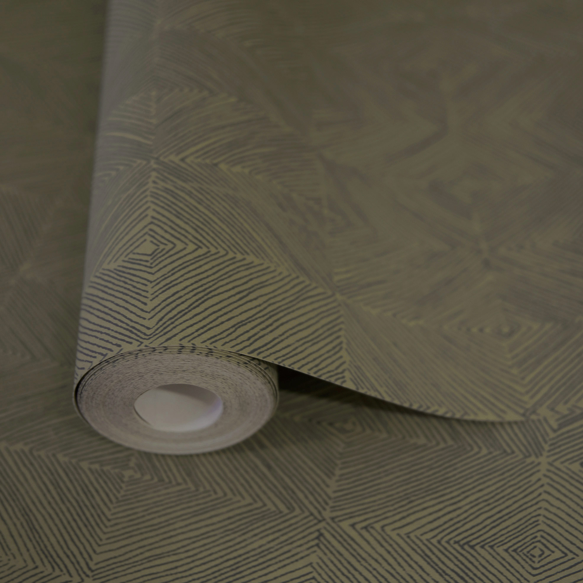 Hohenberger Vliestapete Chalk Rhompus Olive 65486