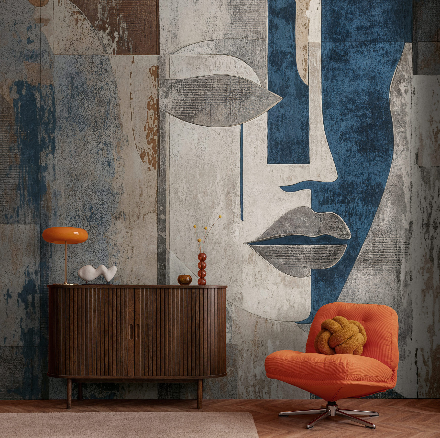 AS Fototapete The Wall 4 Abstrakt Blau 792472