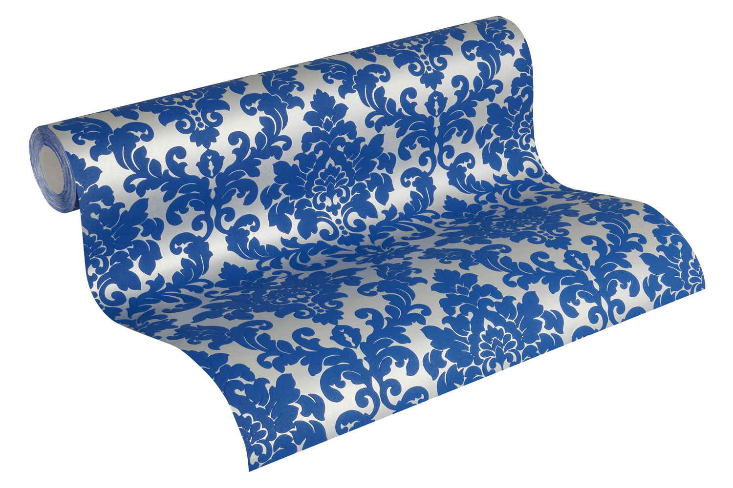 Thomas Vlies-Tapete Barock silber/royalblau TLT018 - 360956