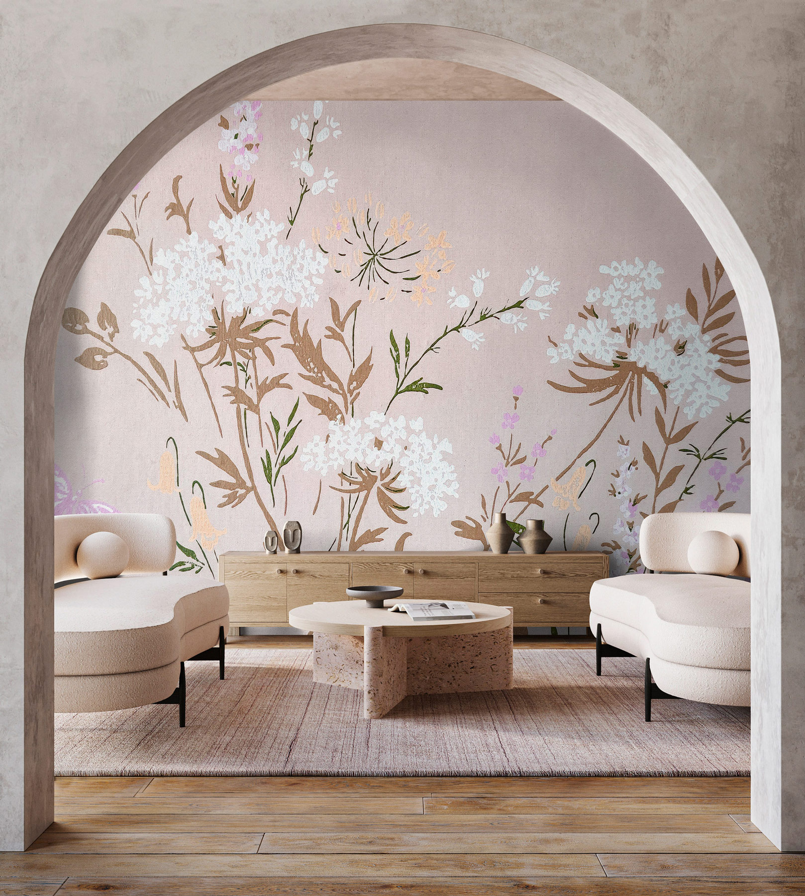 AS Fototapete Walls by Patel 5 Blumen Rosa DD134753