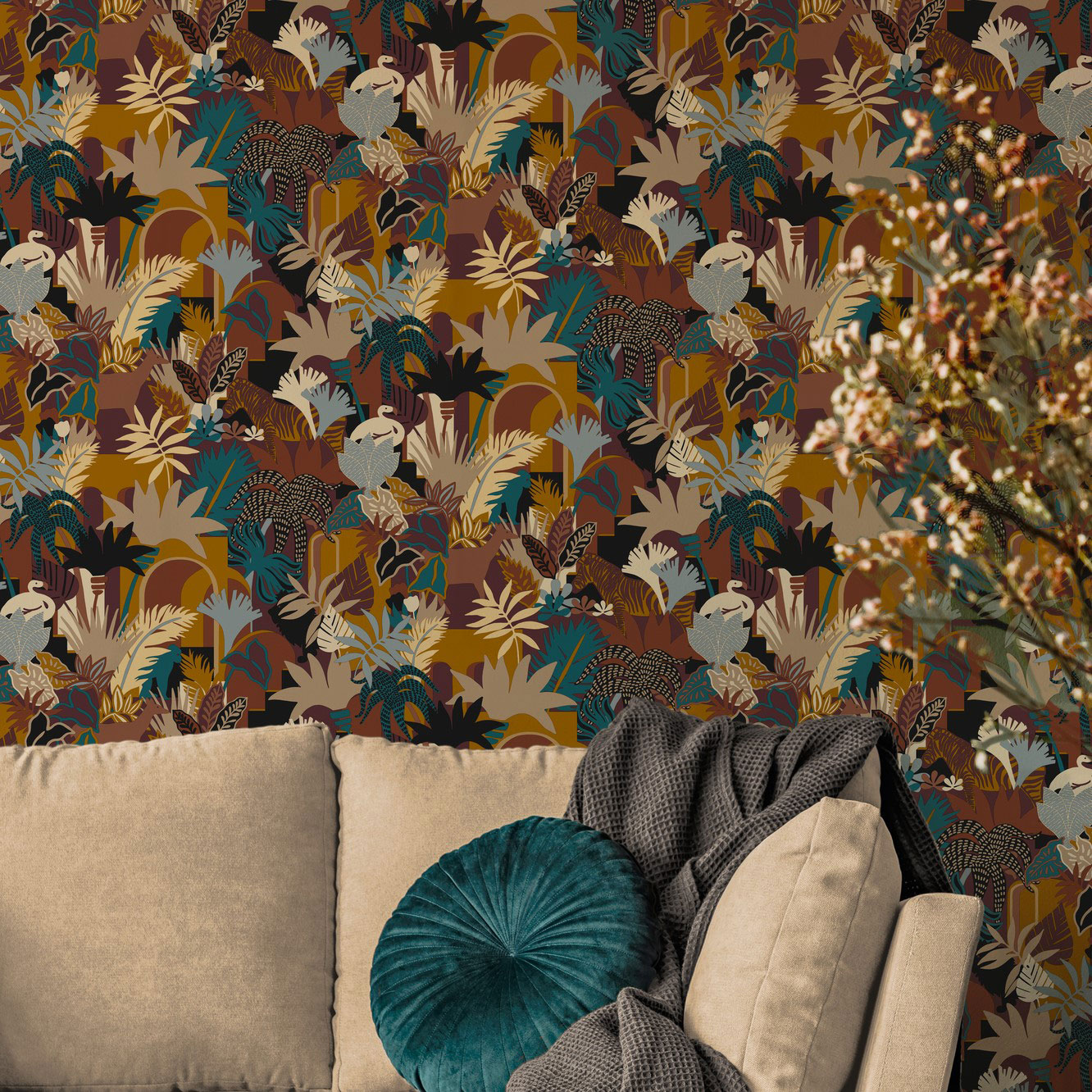 AS Vliestapete Antigua Satin Dschungeltapete Bunt 390961