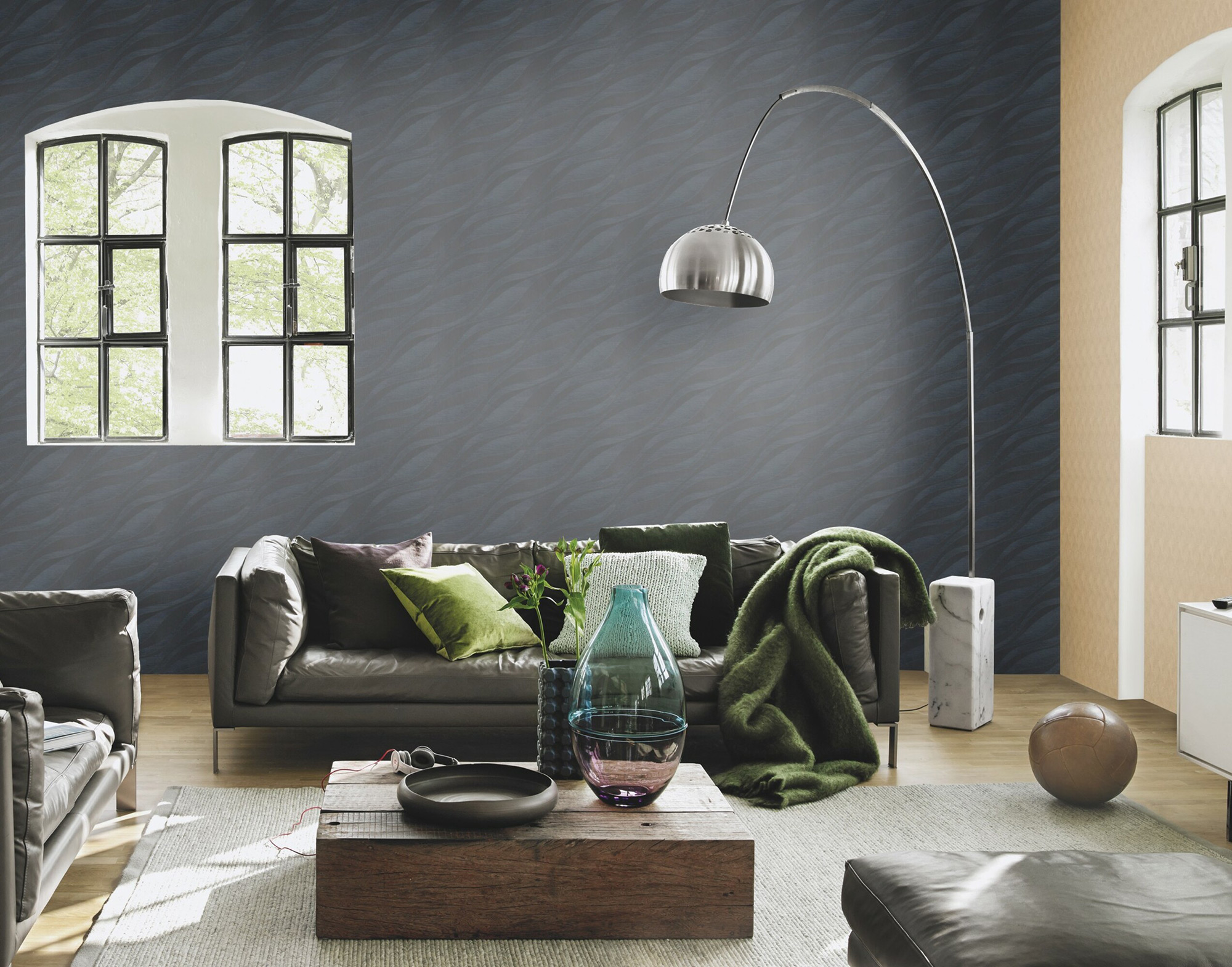 Rasch Vliestapete Sky Lounge Glanz Wellen 608076