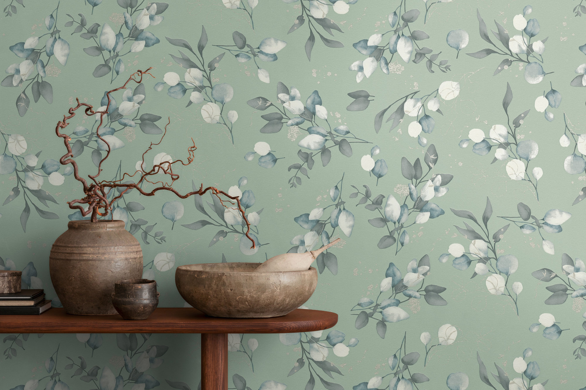 AS Vliestapete Pure Elegance Floral Grün 397687