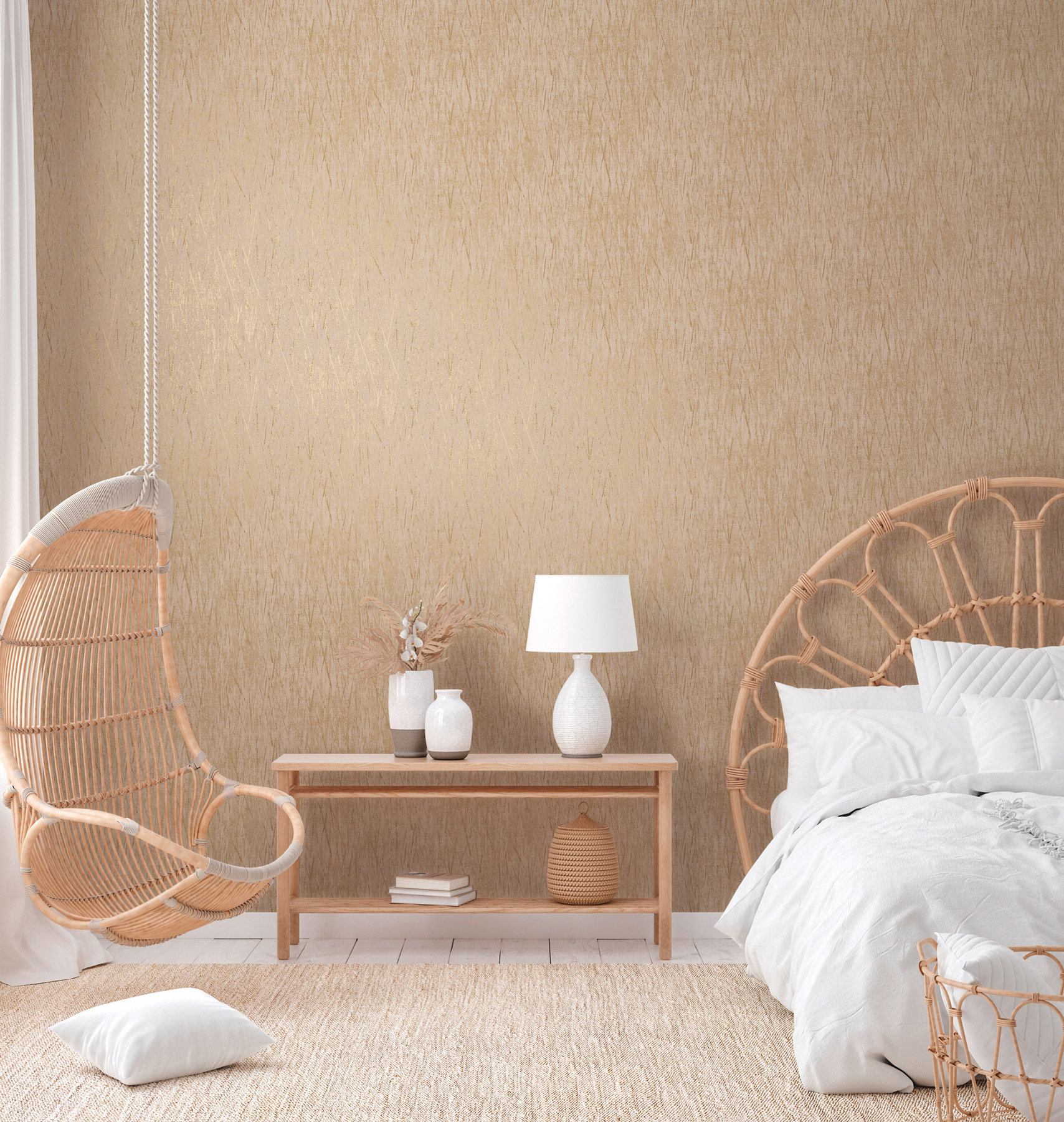 AS Vliestapete #Hygge Strukturtapete Kupfer 385985