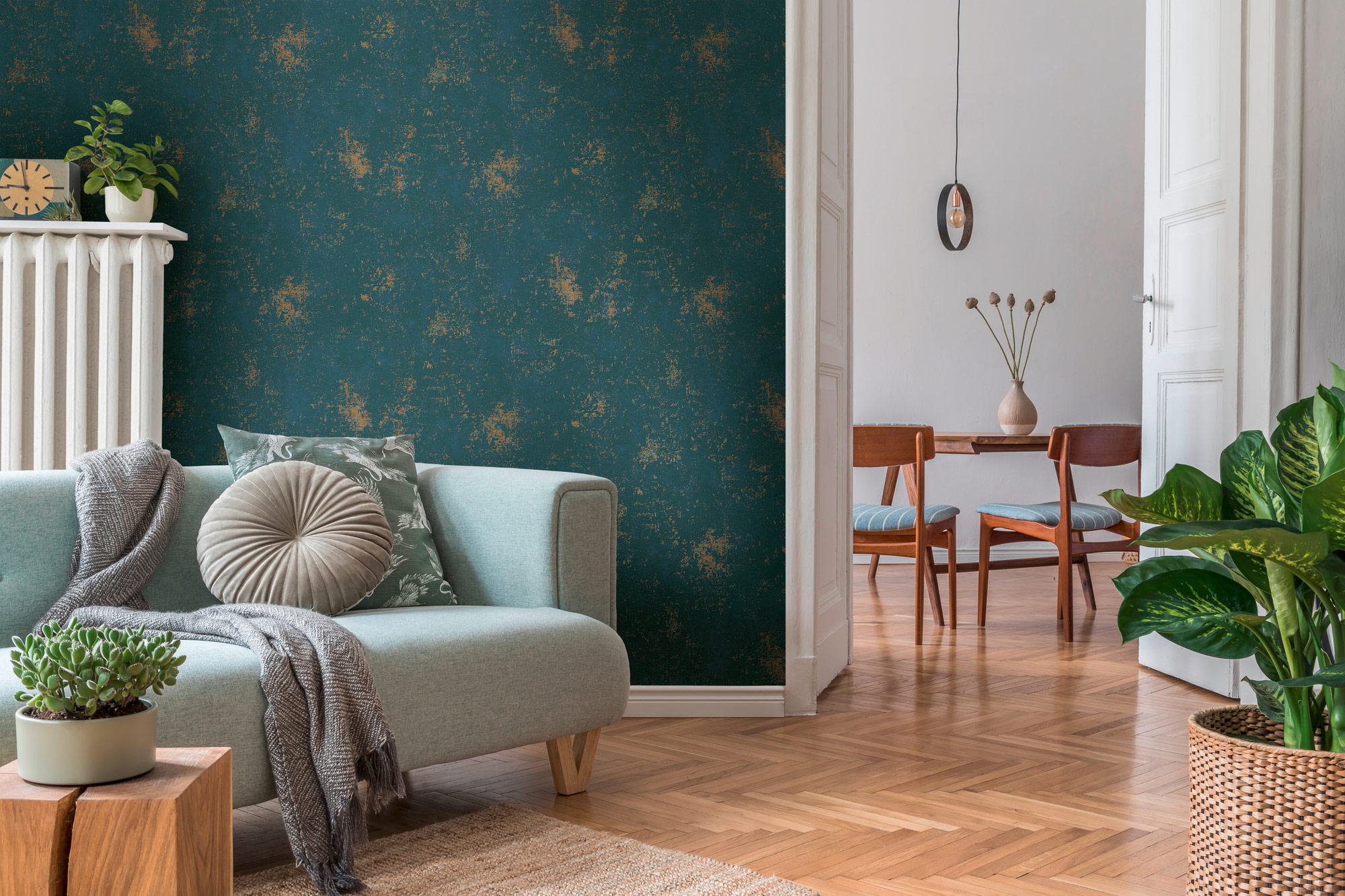 AS Vliestapete The BOS blau Strukturtapete 388326