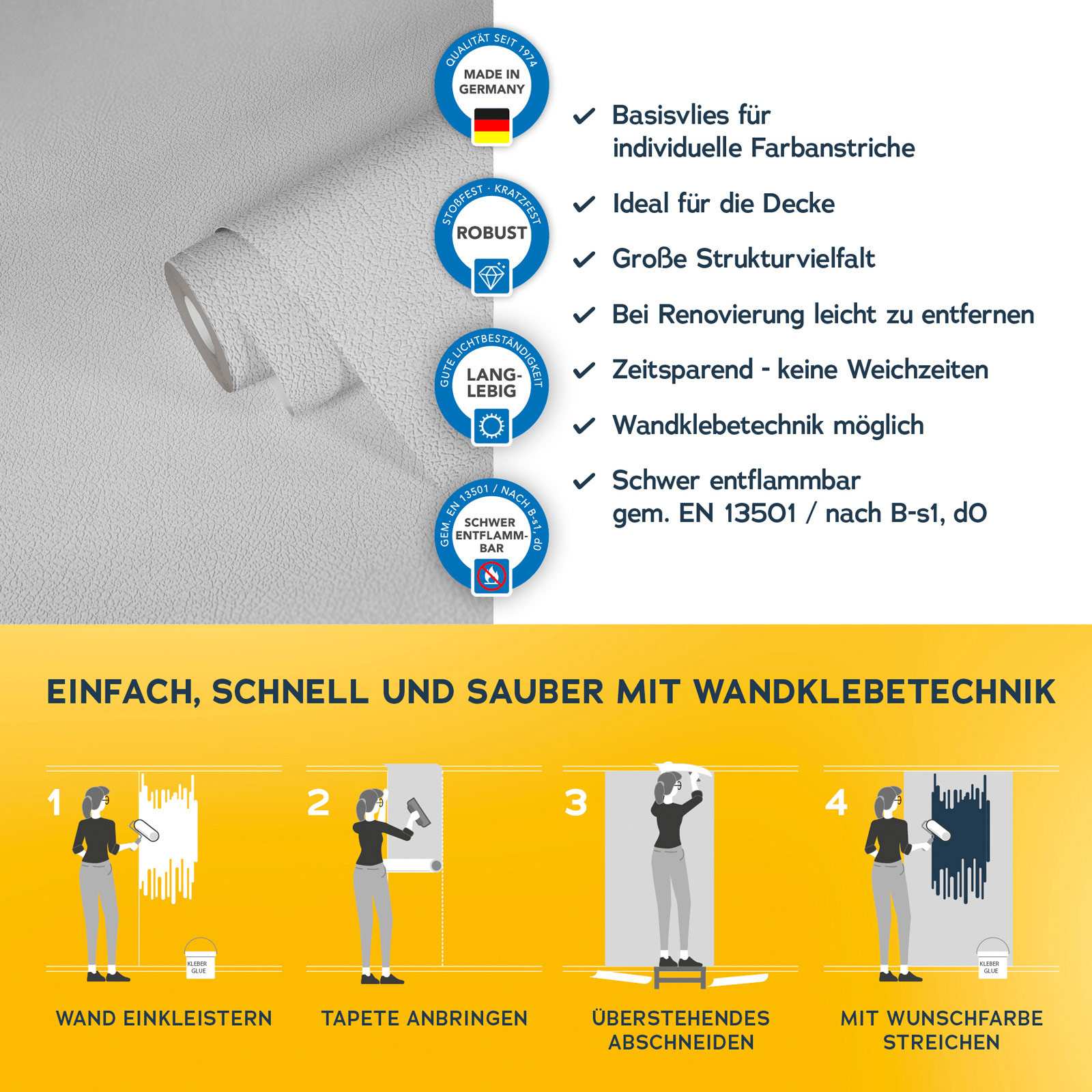 AS Vliestapete Meistervlies 8 überstreichbar 929310