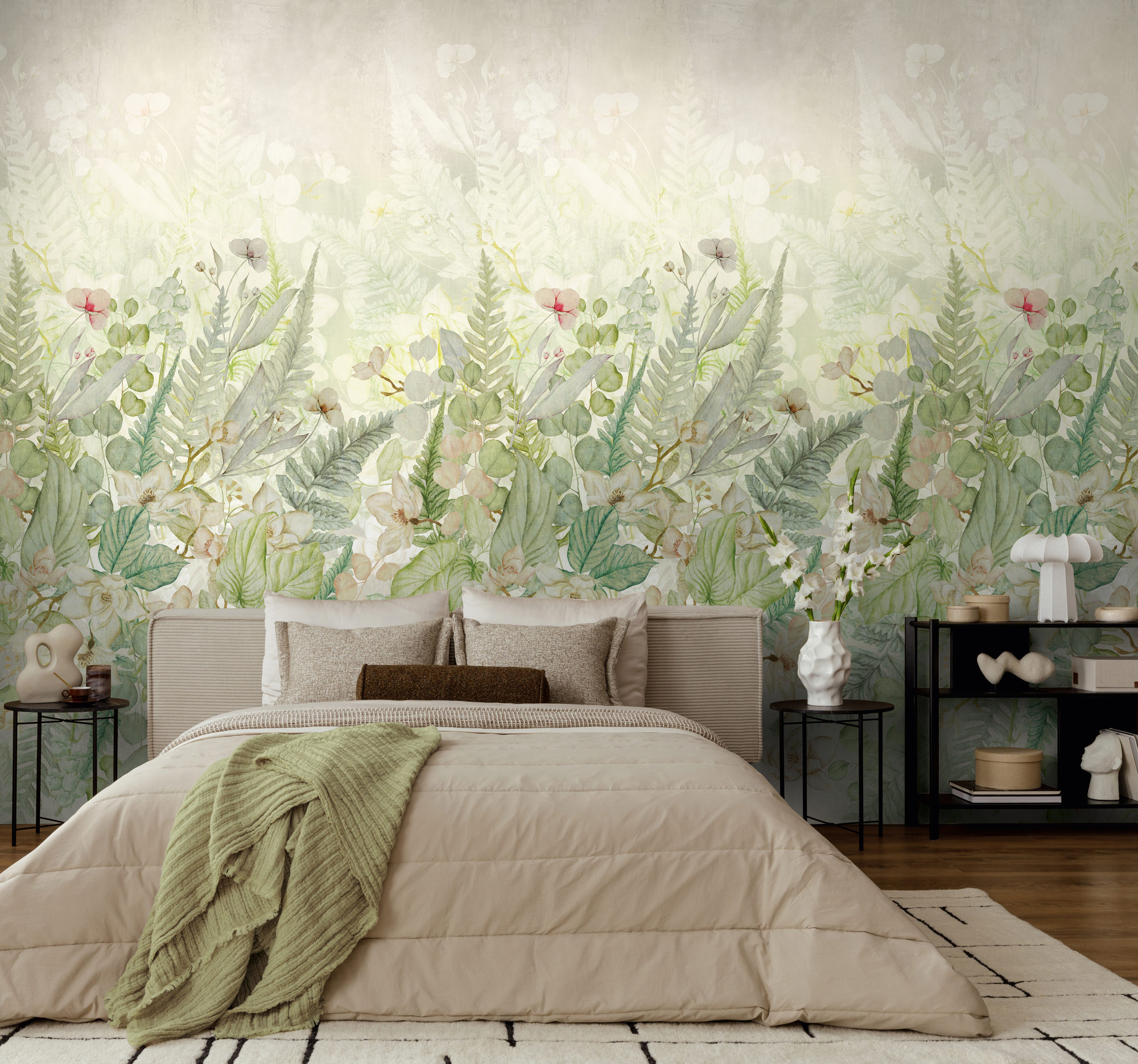 AS Fototapete The Wall 4 Blumen Grün 792366