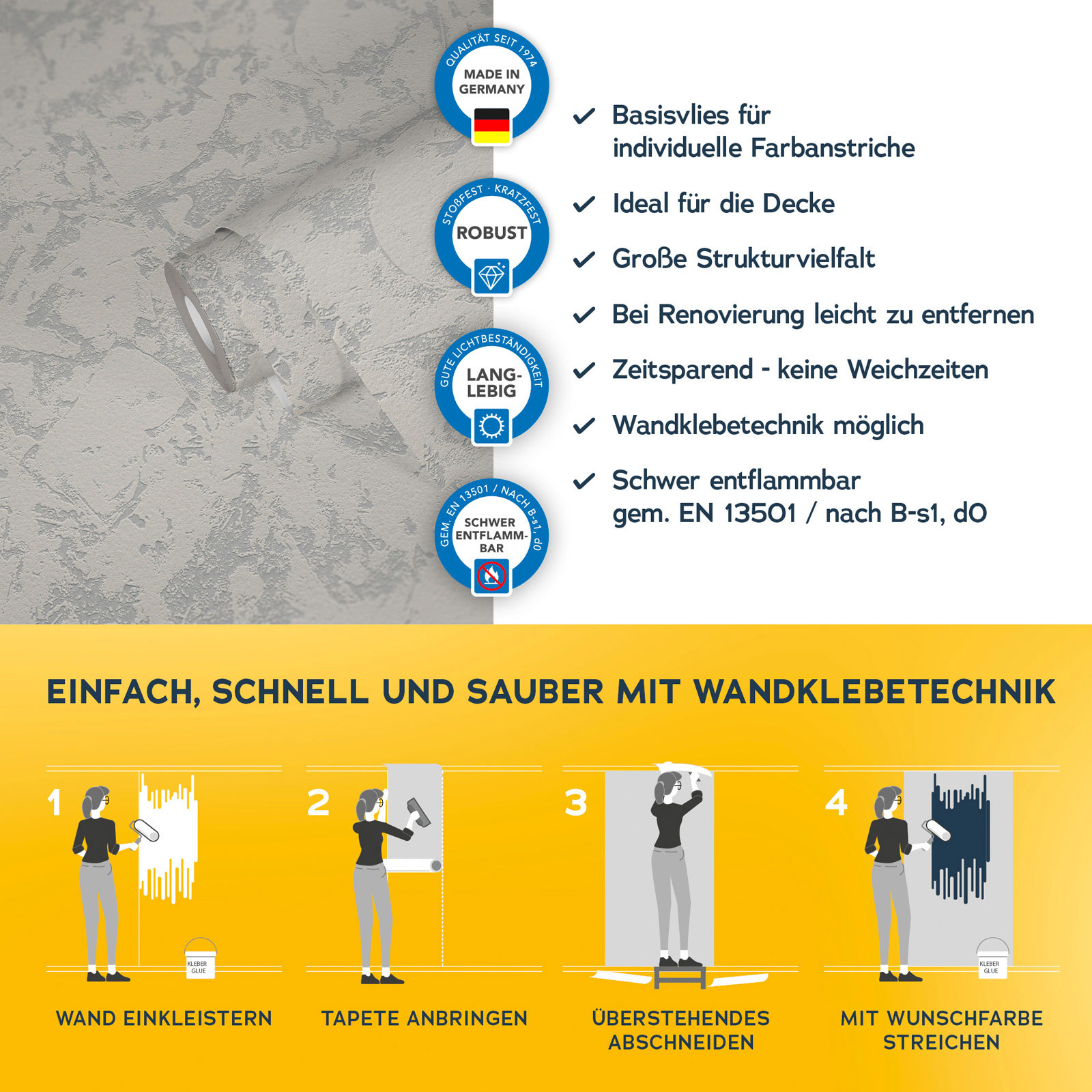 AS Vliestapete Meistervlies 8 überstreichbar 521811