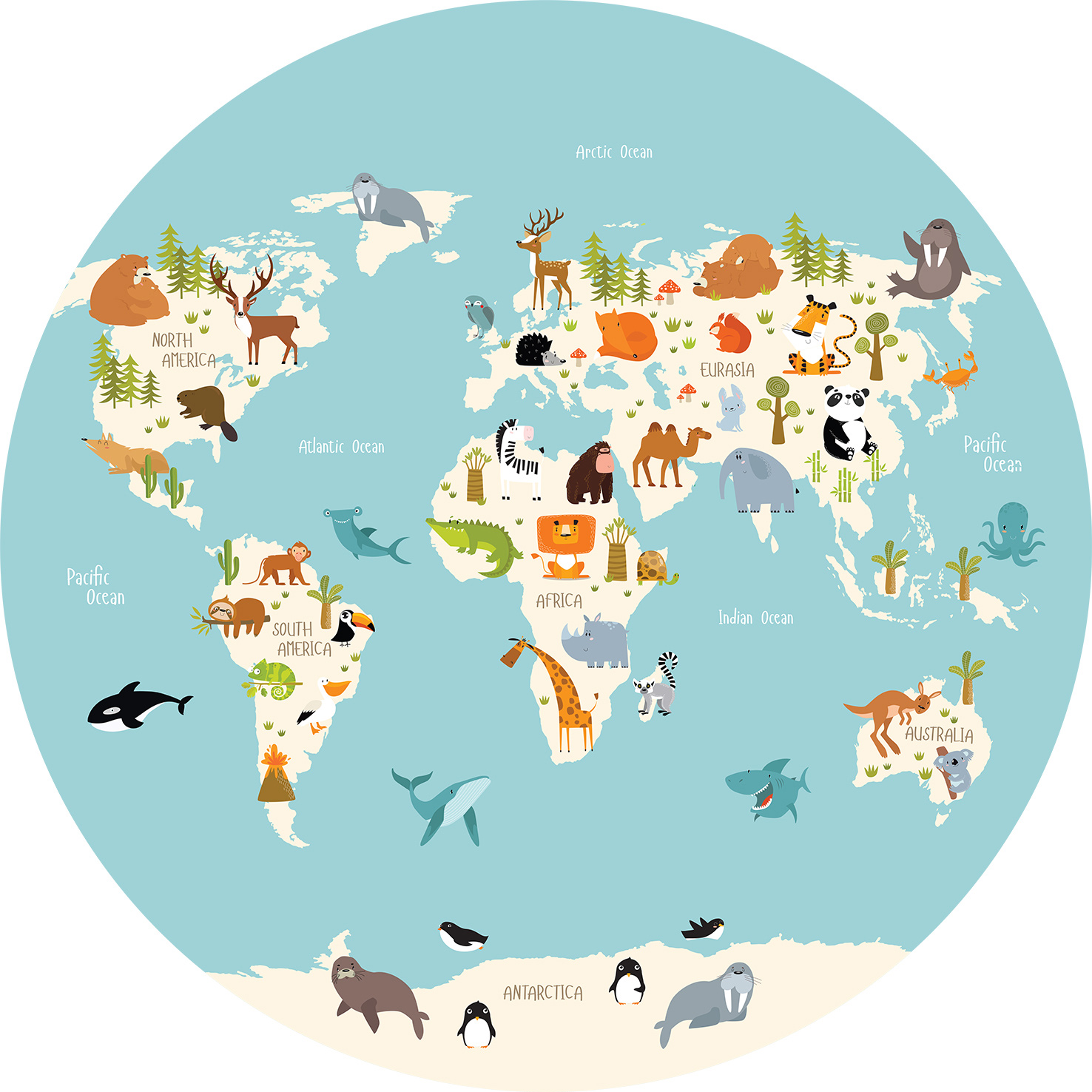 Thomas Fototapete Platin Formen  Weltkarte mehrfarbig